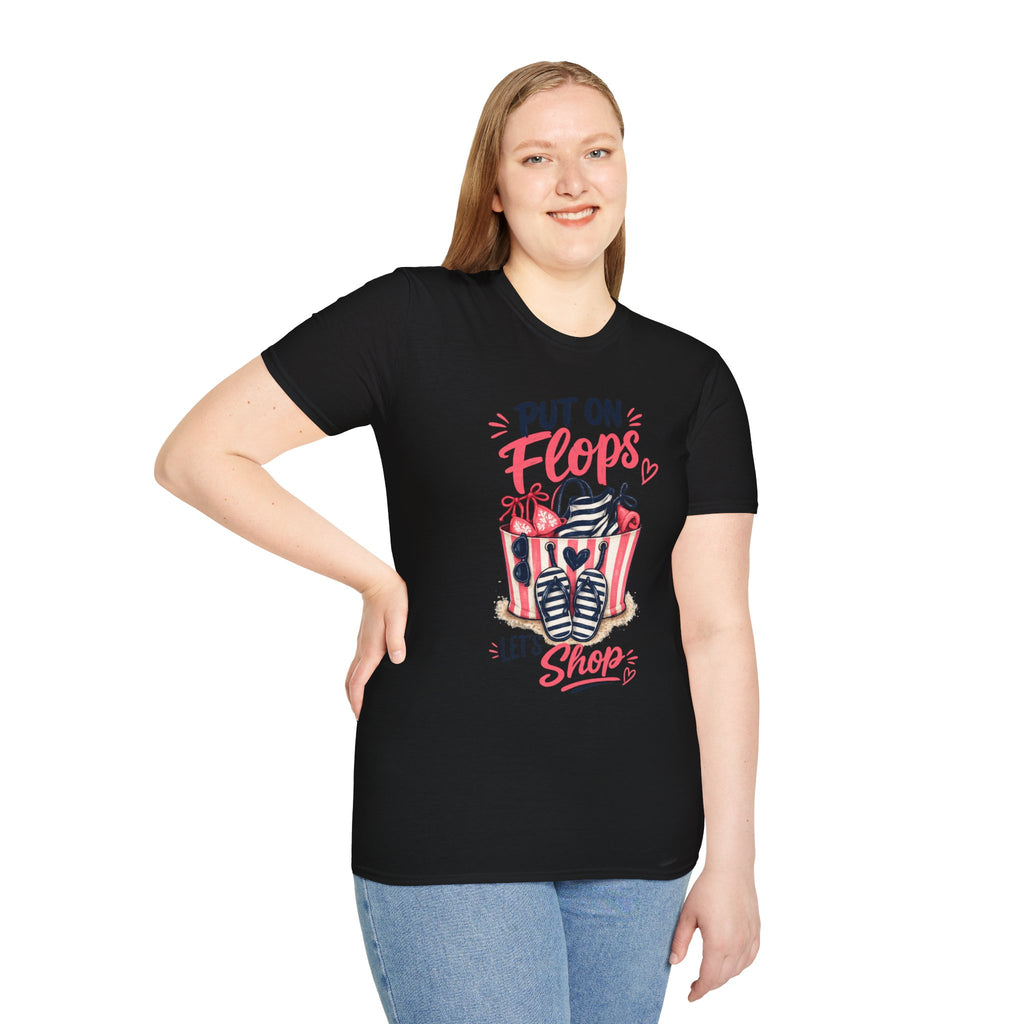 Put On Flops T-Shirt — Cute Shopping Flip-Flop Graphic Tee