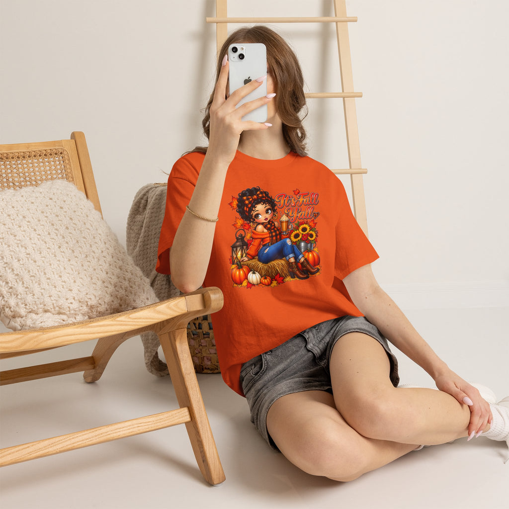 Fall Girl Tee — It’s Fall Y’all Pumpkin Harvest Graphic T-Shirt
