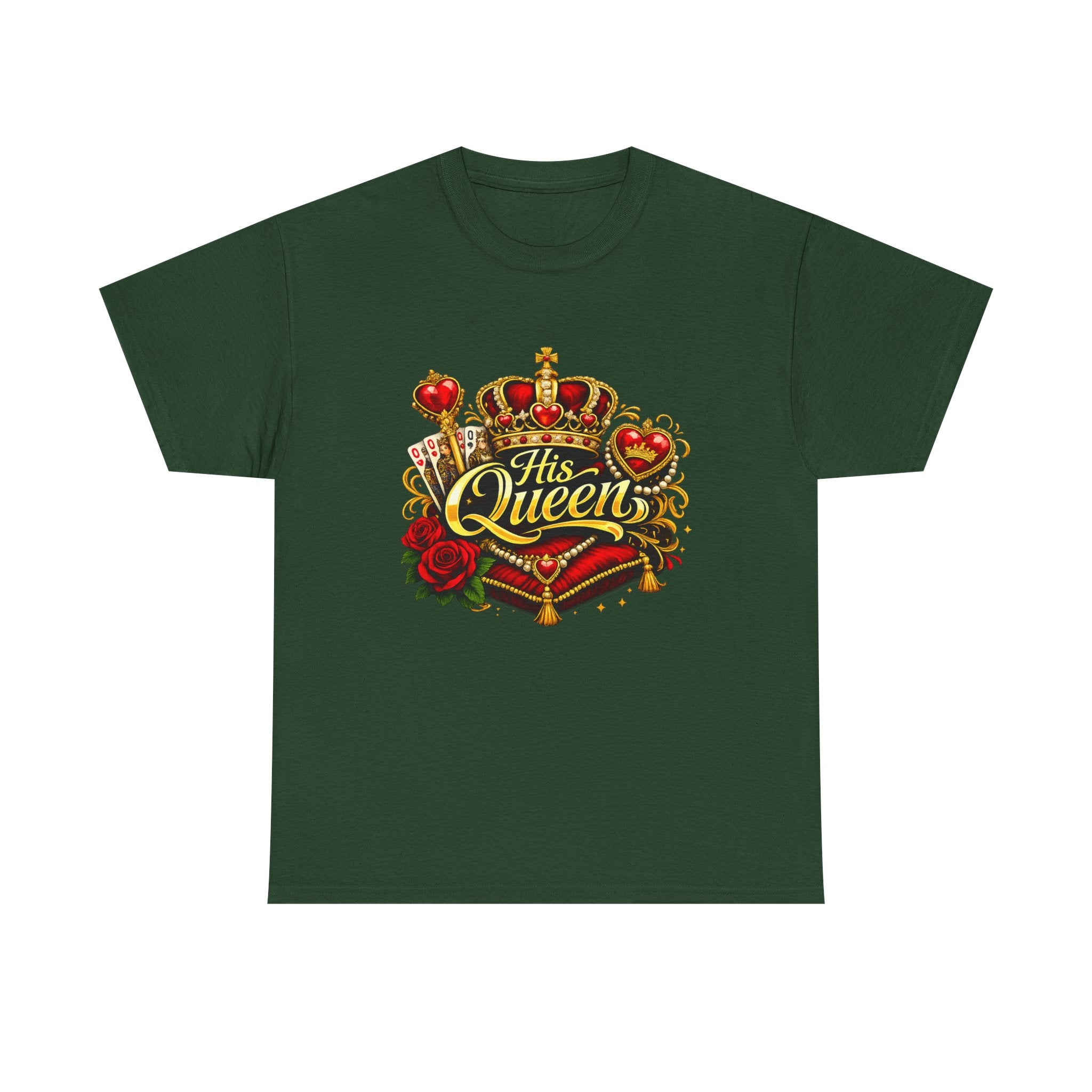 His Queen T-Shirt — Royal Crown & Rose Graphic Tee