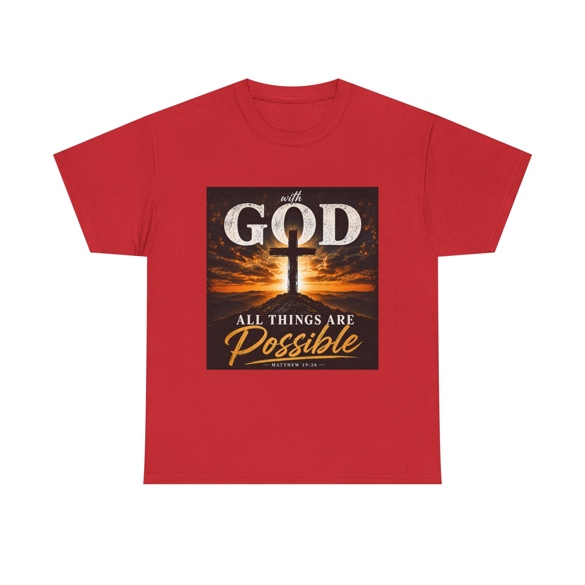 Faith Graphic Tee — "With God All Things Are Possible" Christian T-Shirt