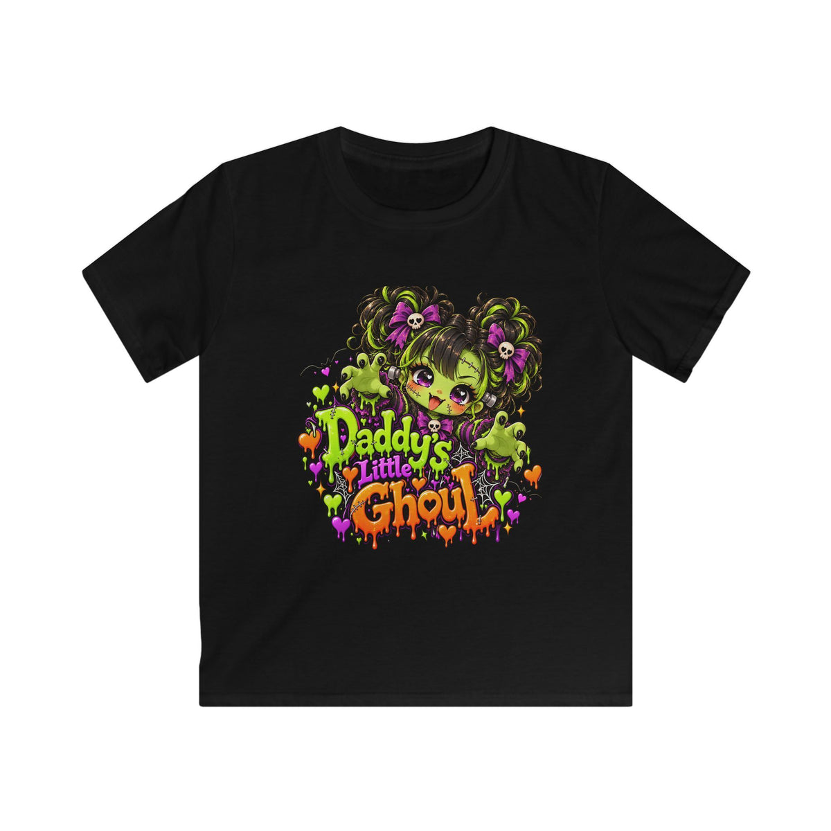 Kids Tee — "Daddy's Little Ghoul" Halloween Graphic Shirt