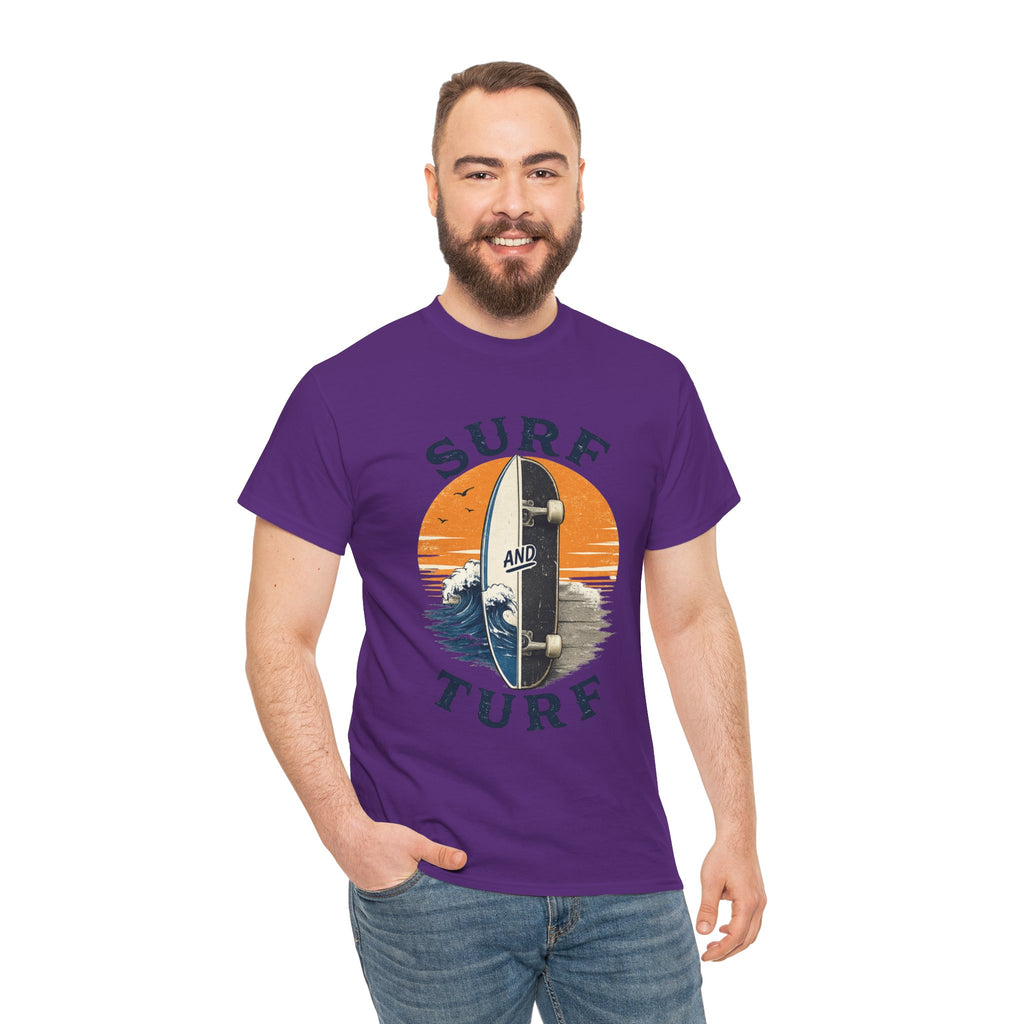 Surf and Turf Skateboard Tee — Vintage Coastal Surfing Skate Shirt