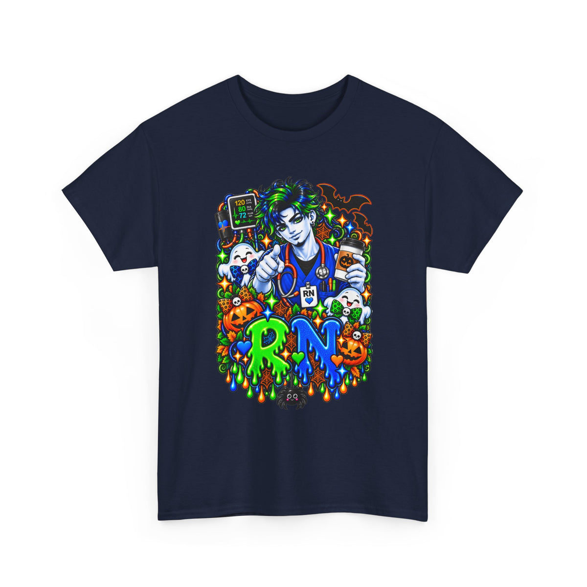 RN Halloween Nurse Tee — Spooky Nurse Illustration T-Shirt