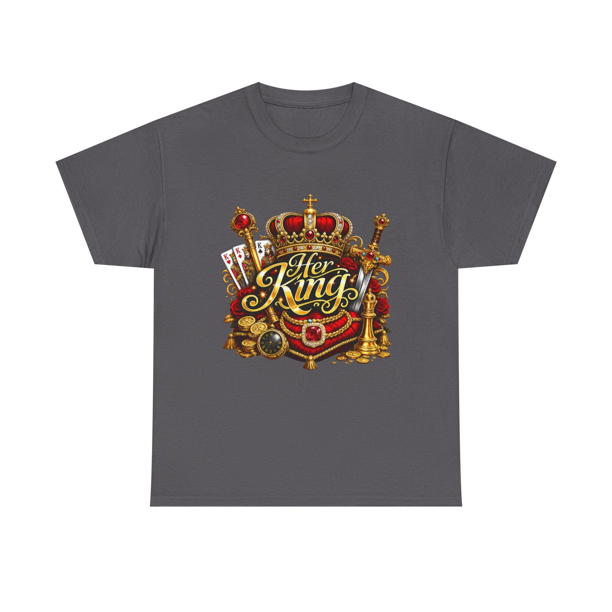 Her King Crown Tee — Regal "Her King" Graphic T-Shirt