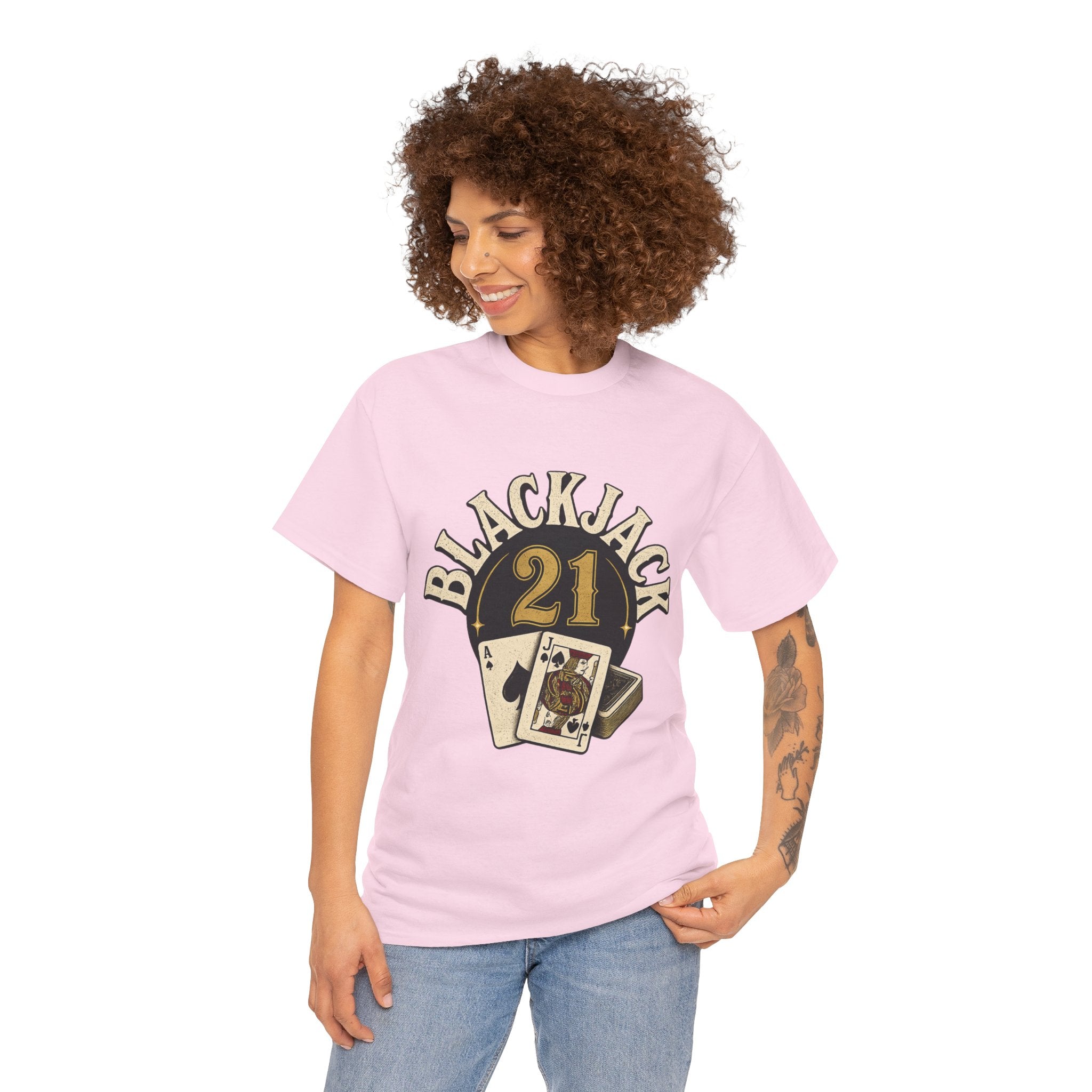 Blackjack 21 Graphic Tee — Casino Playing Cards Shirt