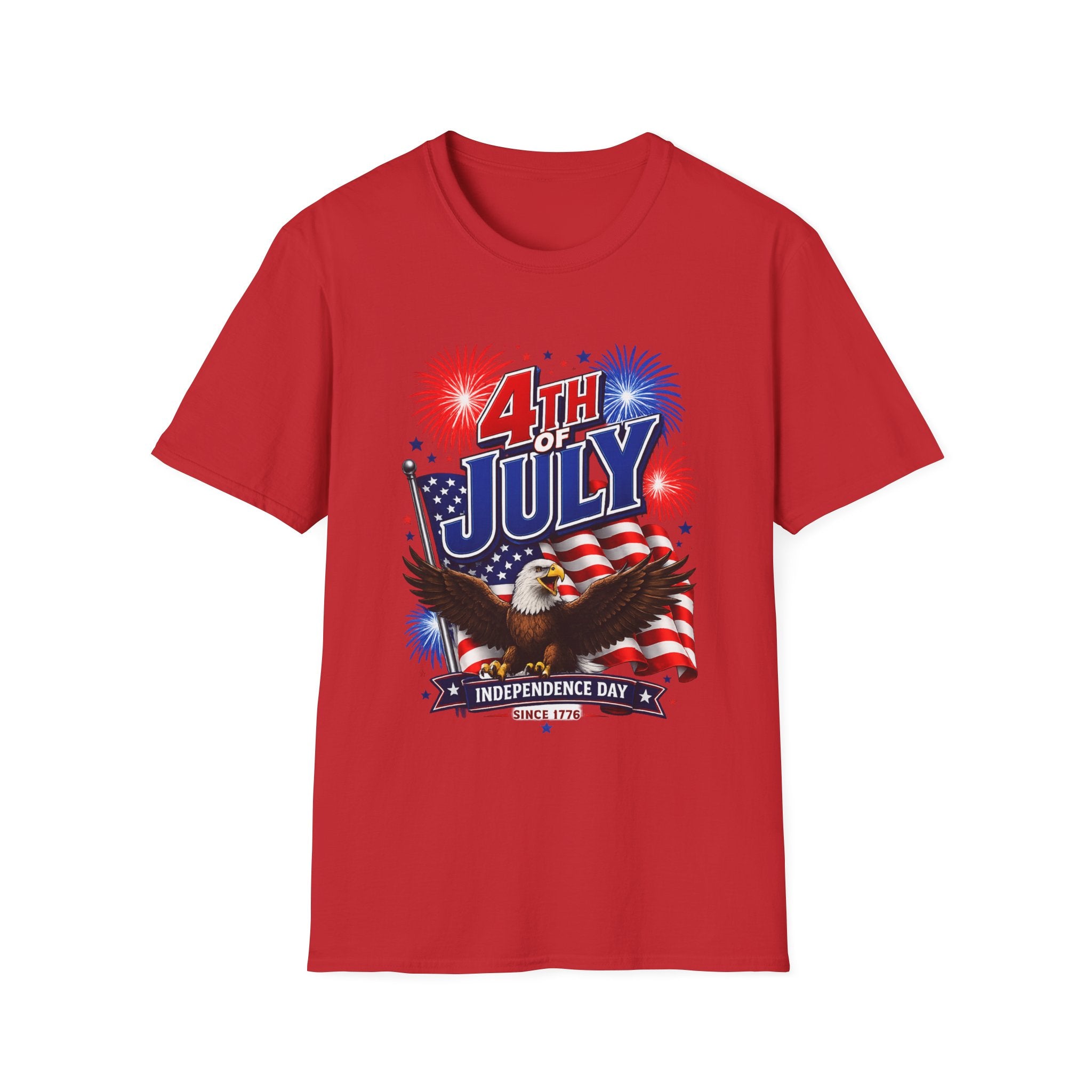 4th of July T-Shirt — Patriotic Fireworks & Eagle Independence Day Tee