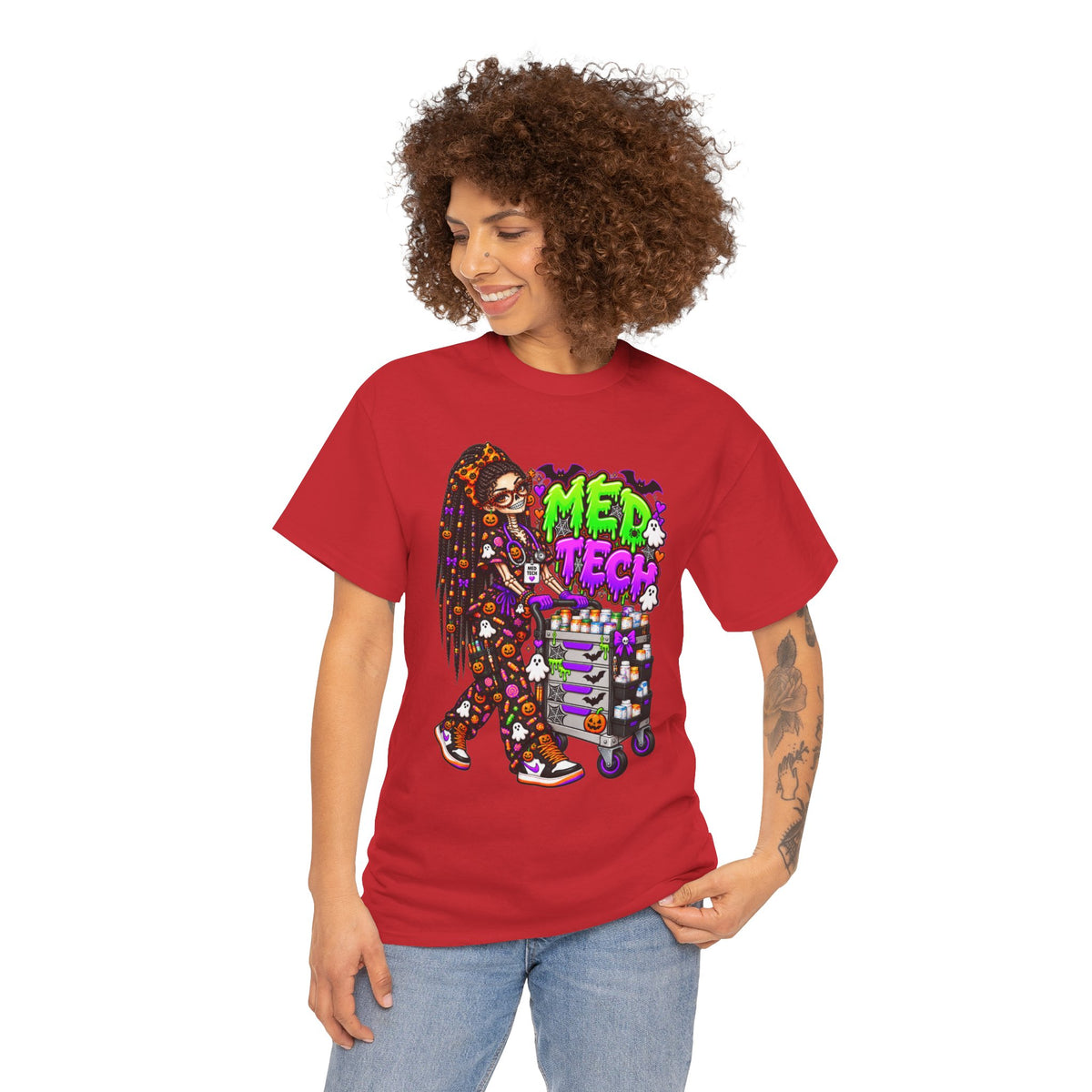 Med Tech Halloween Skeleton Graphic T-Shirt