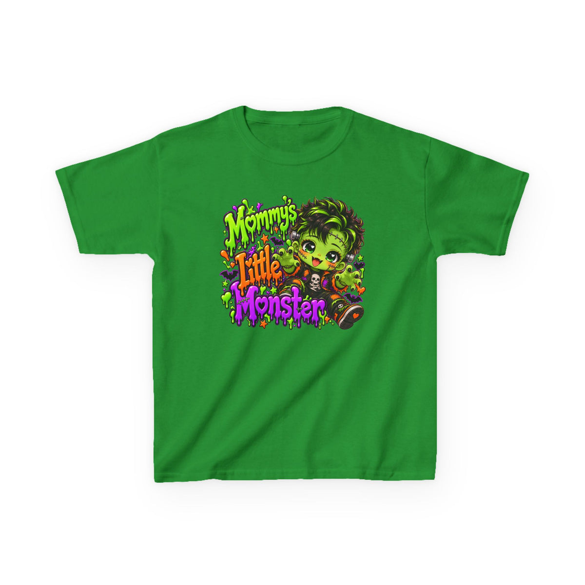 Kids T-Shirt — "Mommy's Little Monster" Cute Halloween Green Monster Tee