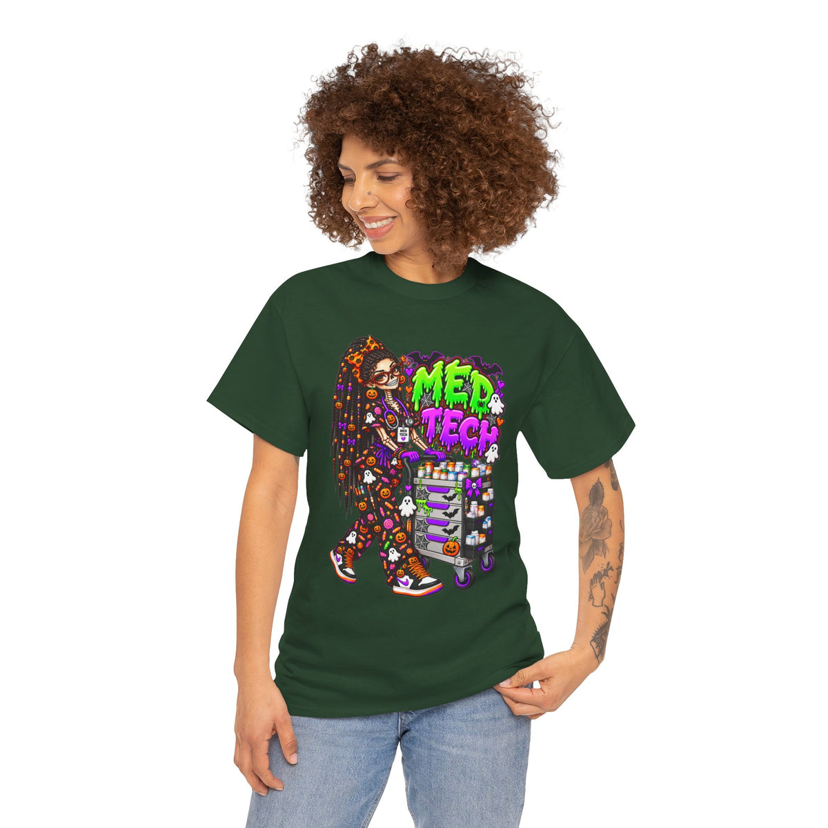 Med Tech Halloween Skeleton Graphic T-Shirt