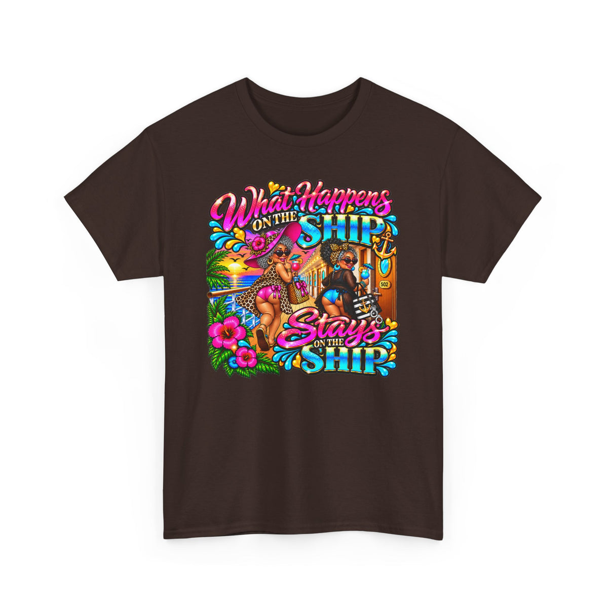 Cruise T‑Shirt — "What Happens on the Ship Stays on the Ship"