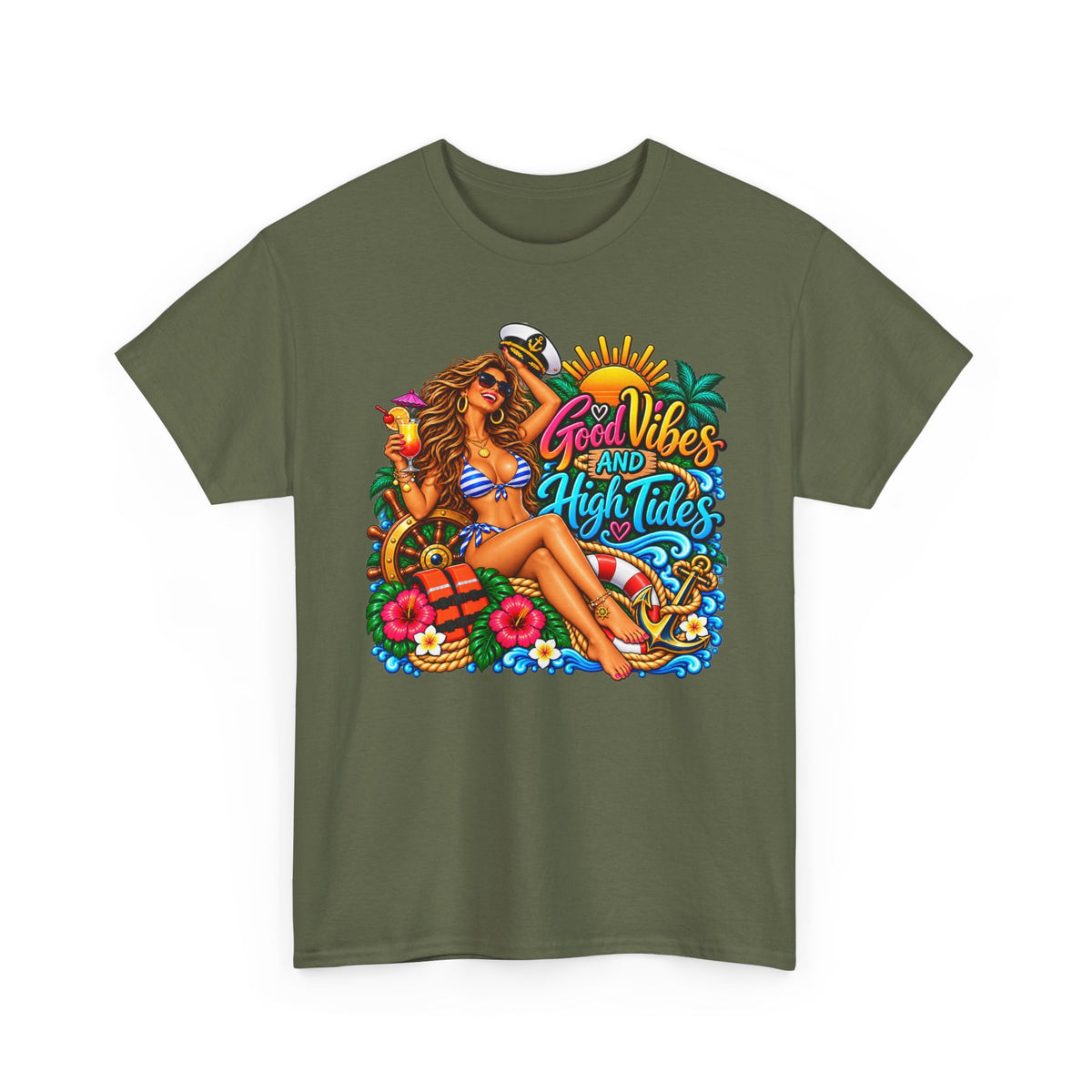 Good Vibes and High Tides Beach T-Shirt