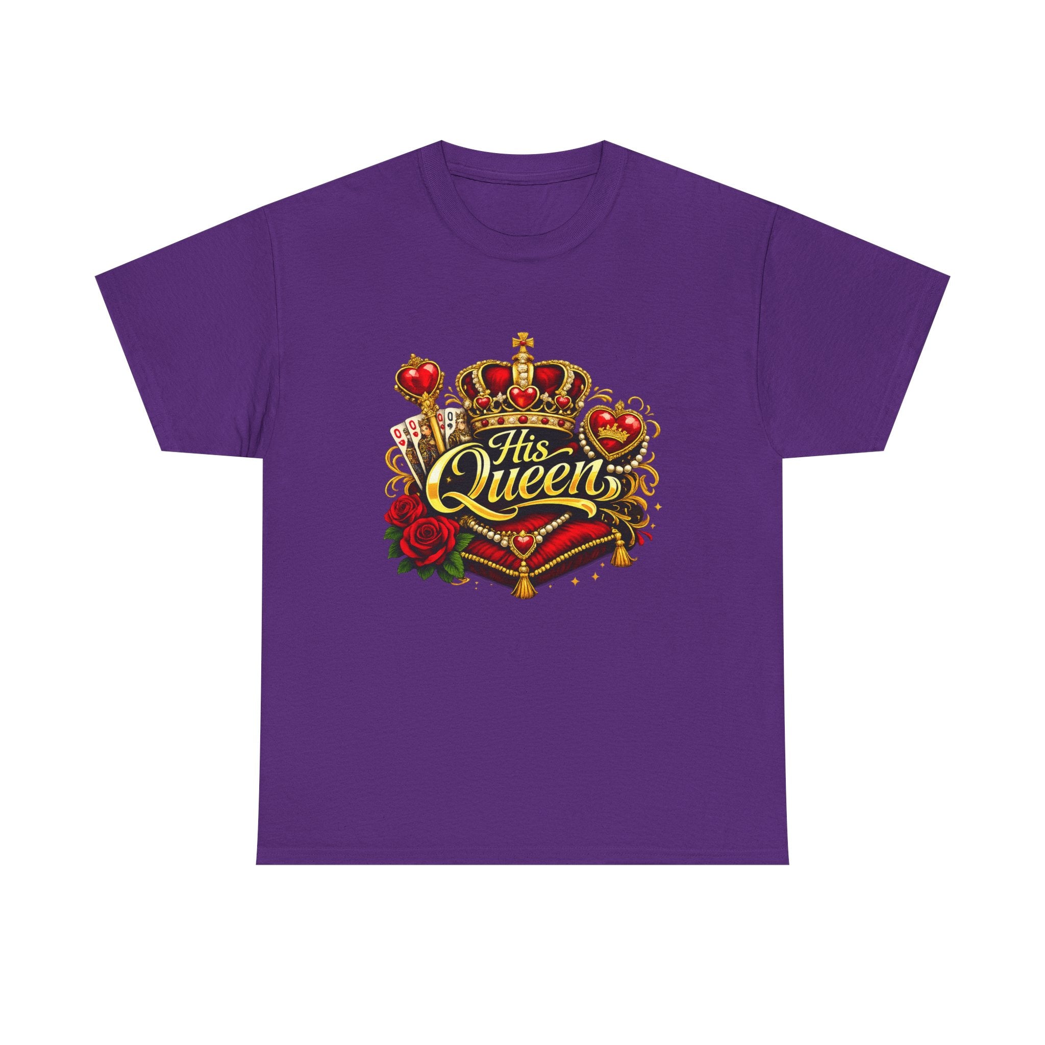 His Queen T-Shirt — Royal Crown & Rose Graphic Tee