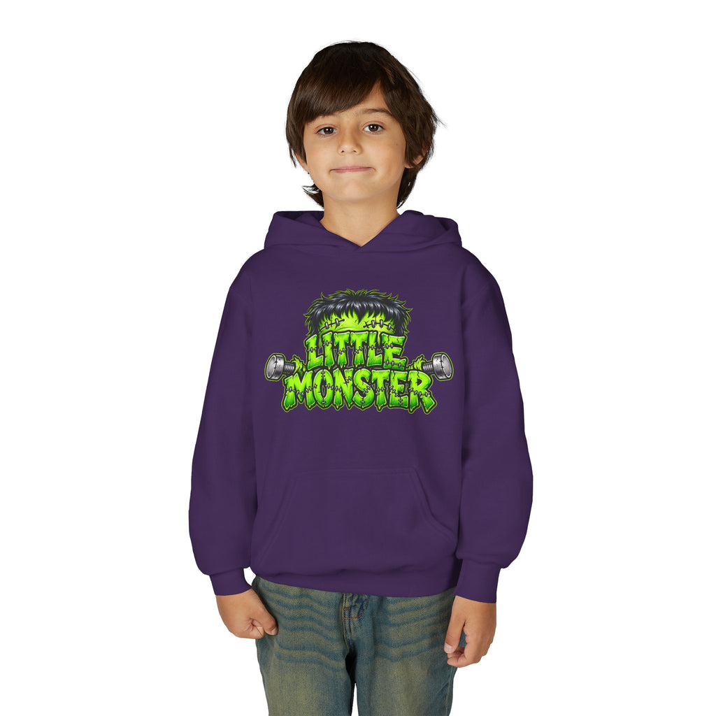 Youth Hoodie "Little Monster" Green Cartoon Kids Sweatshirt