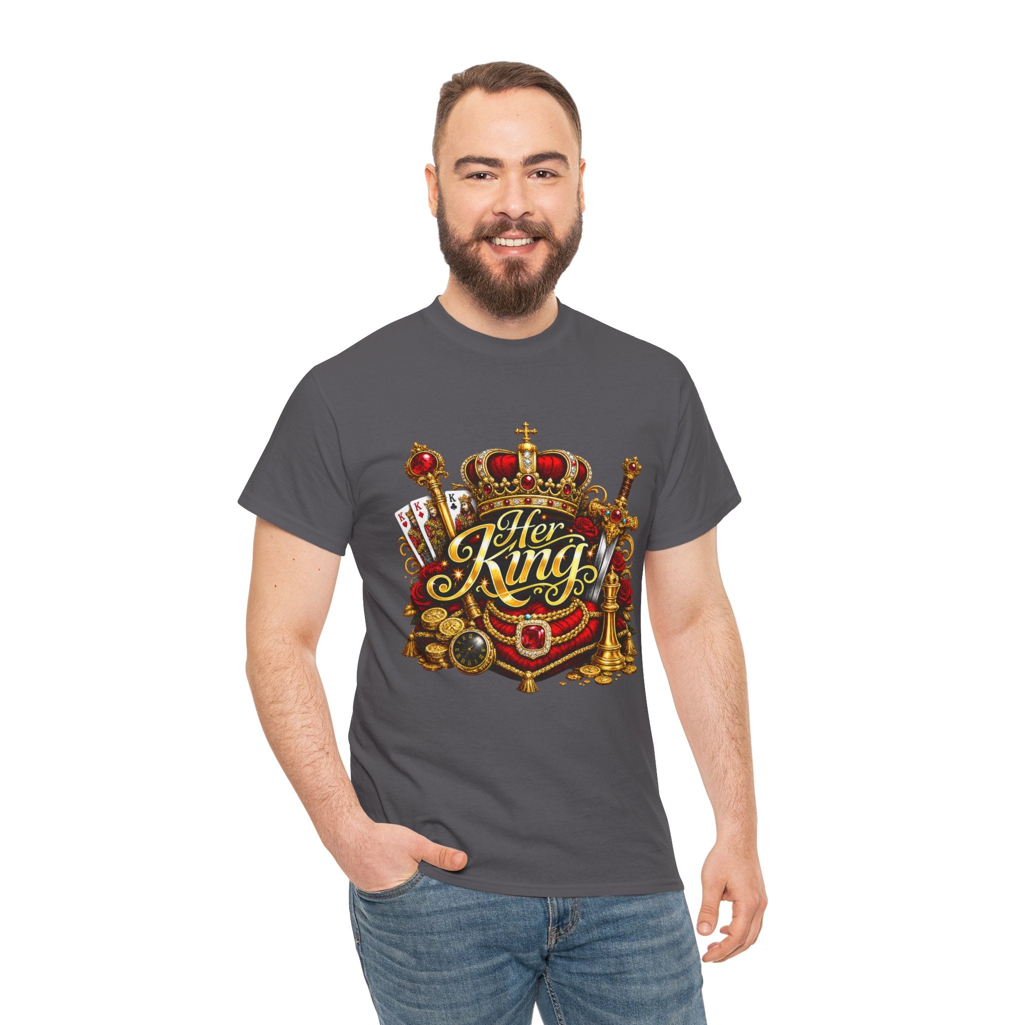 Her King Crown Tee — Regal "Her King" Graphic T-Shirt