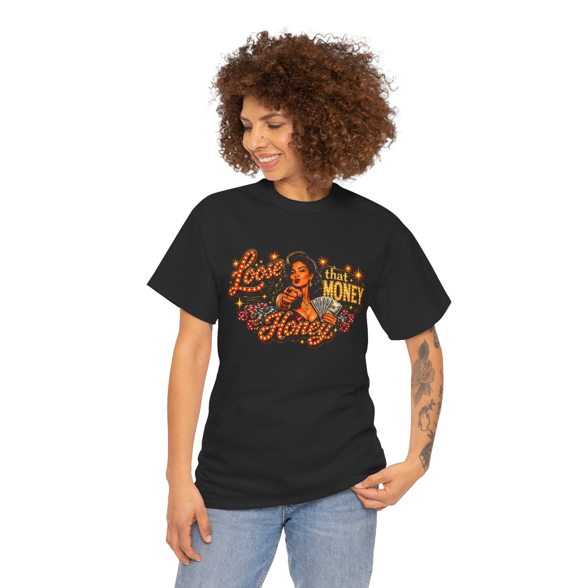 T-Shirt — "Loose That Money Honey" Retro Pinup Graphic Tee