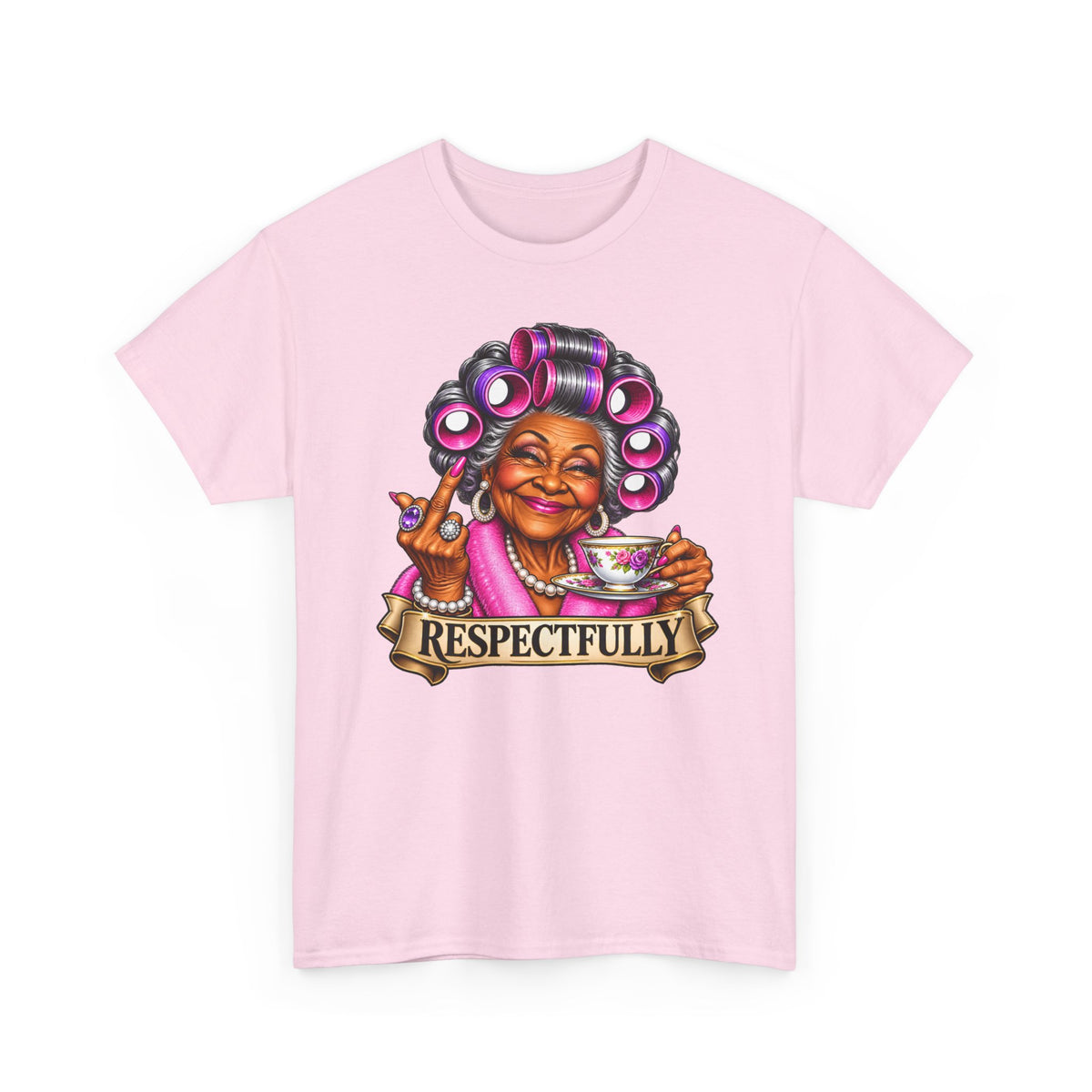 Respectfully Tee — Sassy Grandma Roller Set Tea Shirt`-AA