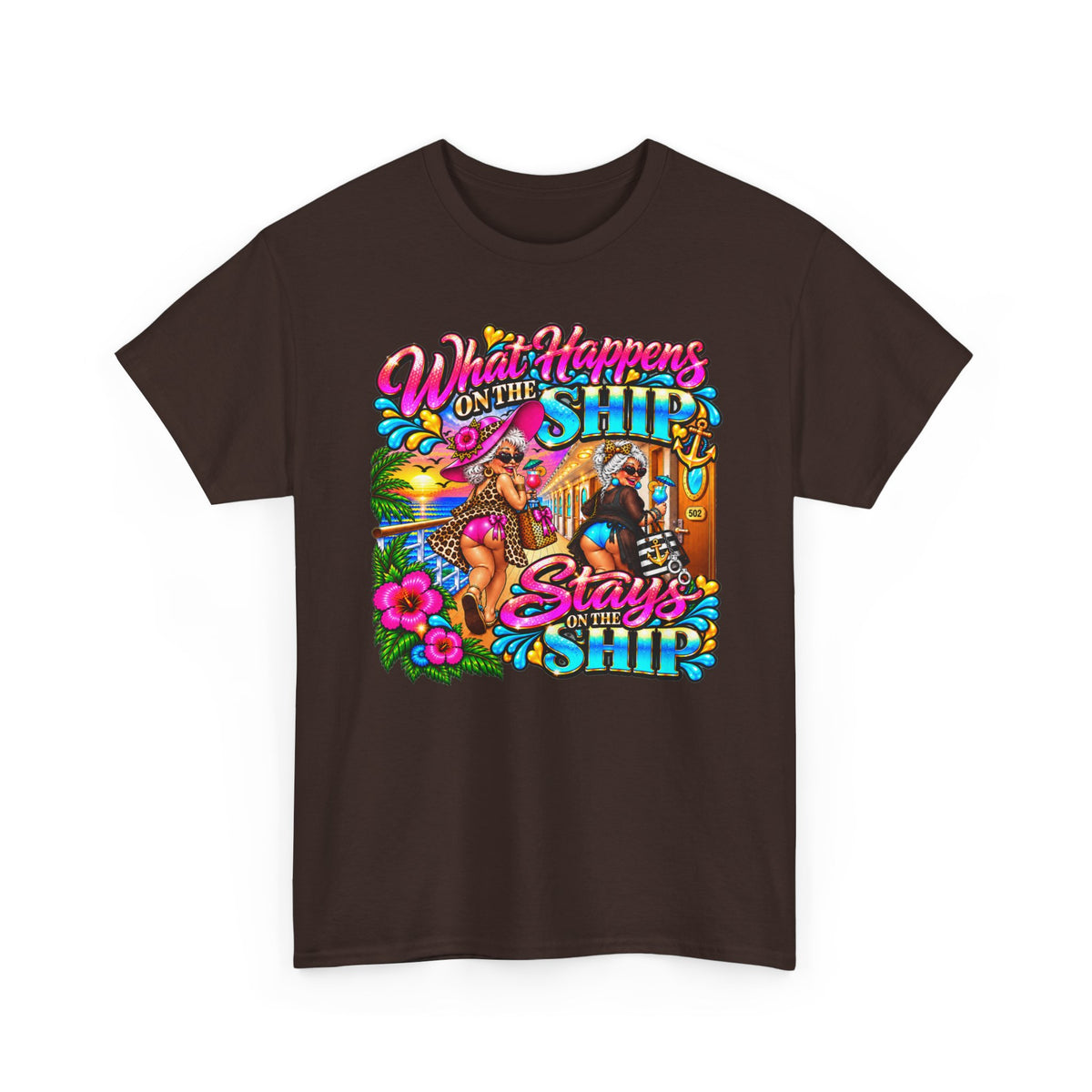 Cruise Vacation T‑Shirt — "What Happens on the Ship Stays on the Ship"
