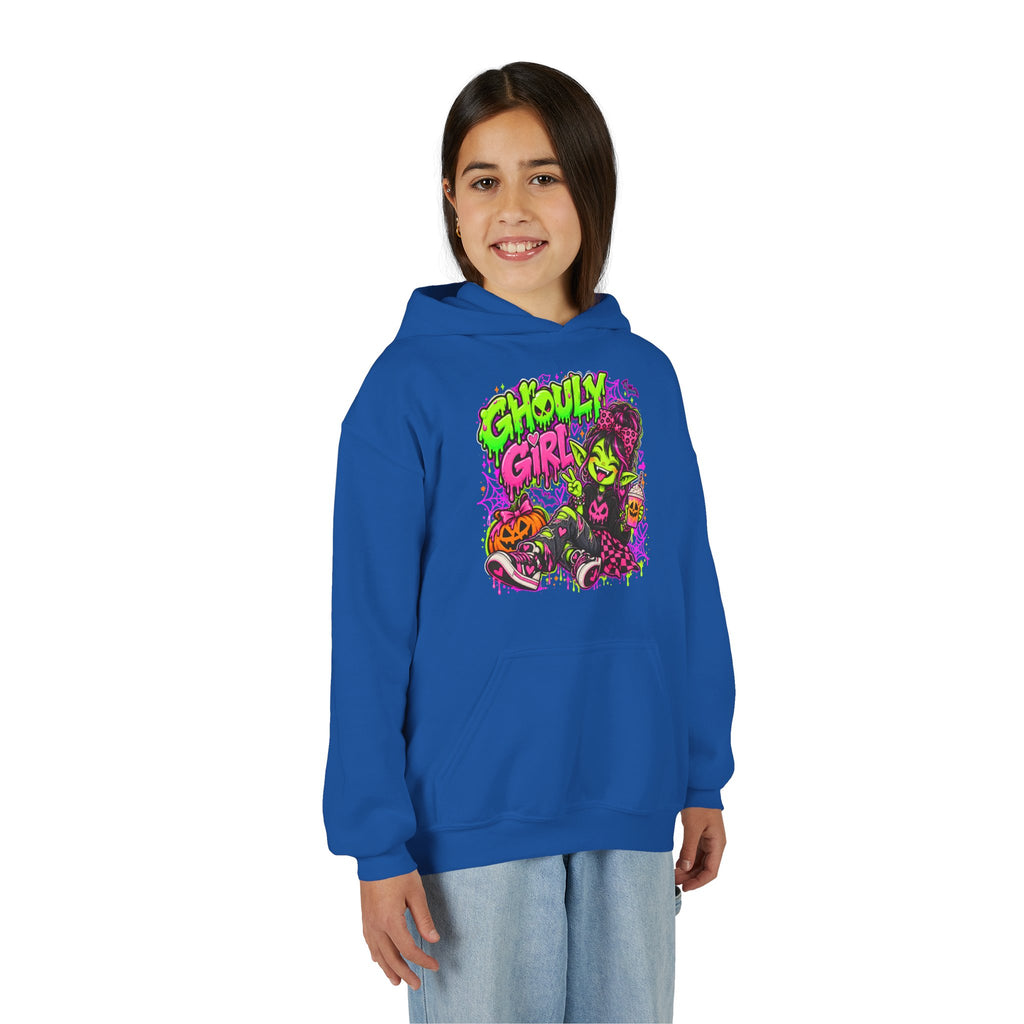 Ghoulie Girl Youth Hoodie — Cute Spooky Halloween Sweatshirt for Kids