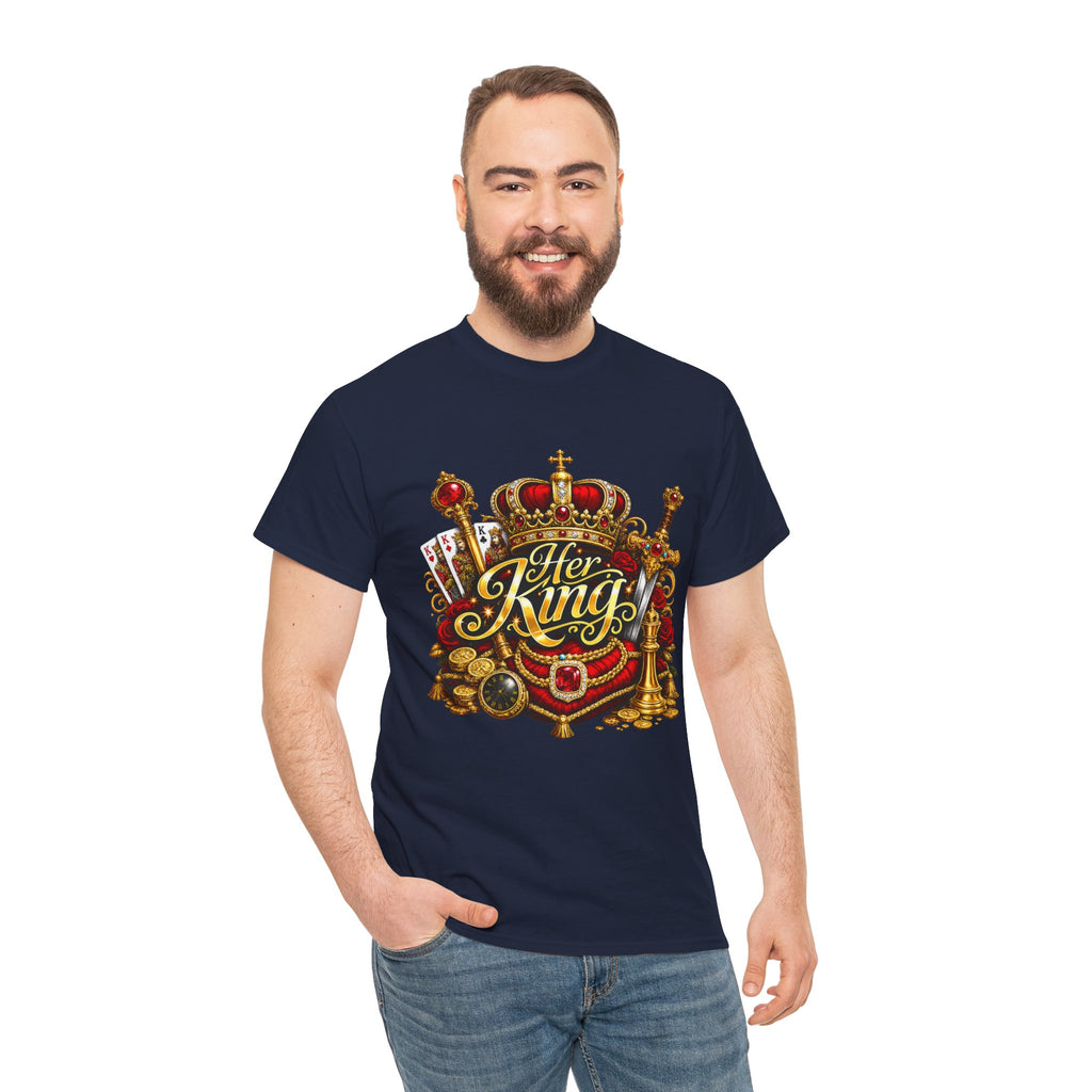Her King Crown Tee — Regal "Her King" Graphic T-Shirt
