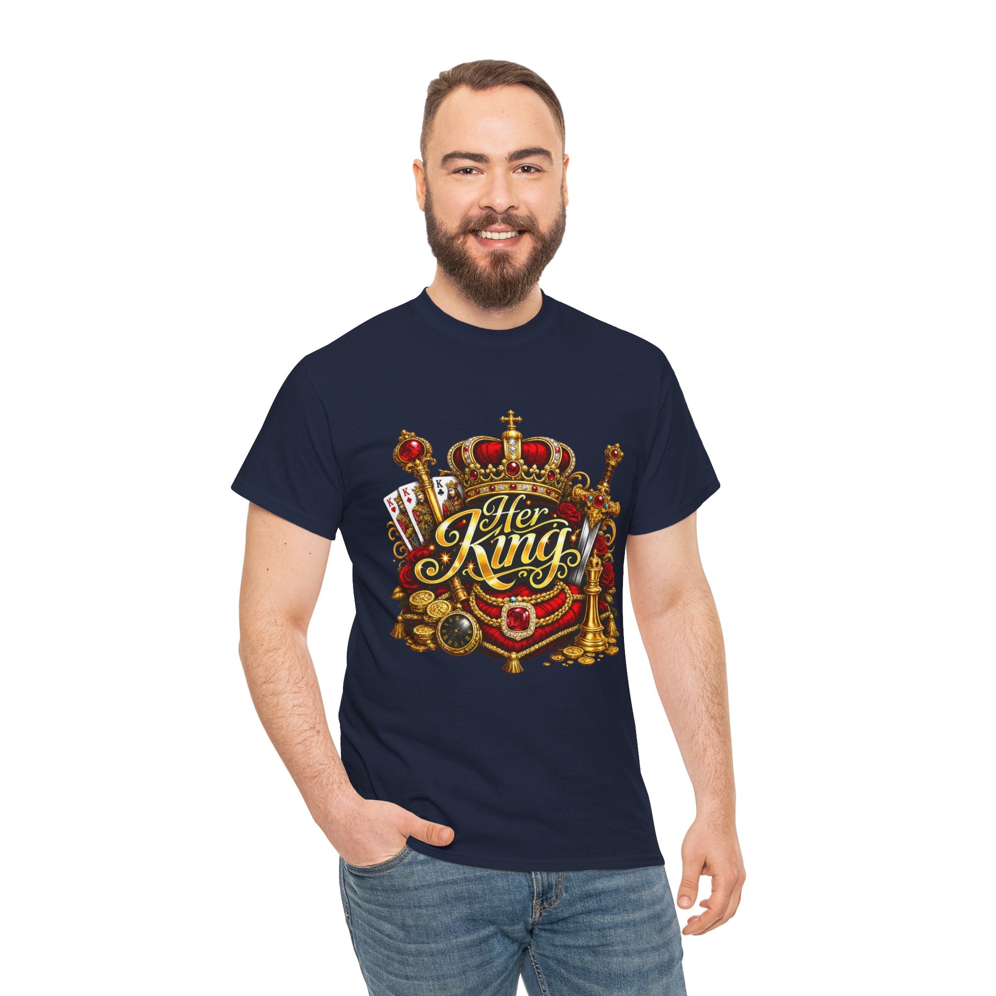 Her King Crown Tee — Regal "Her King" Graphic T-Shirt