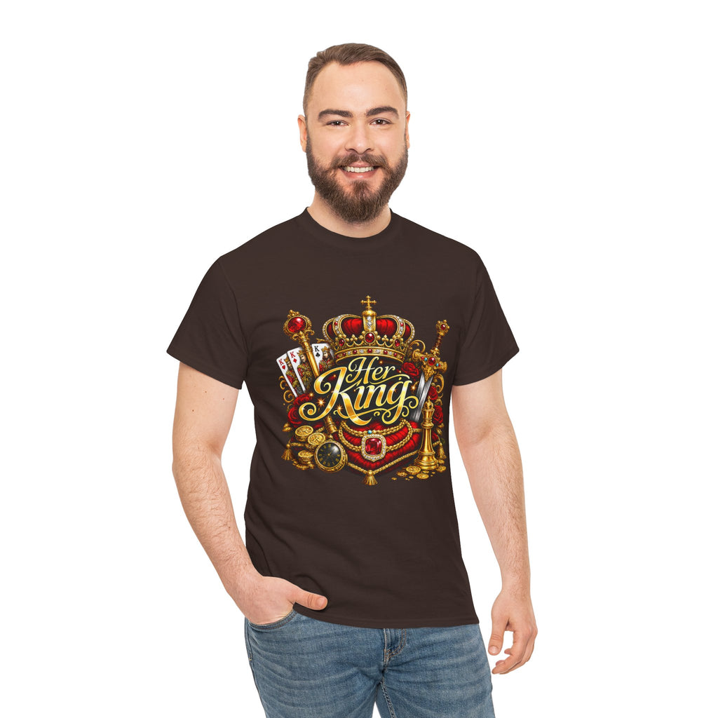 Her King Crown Tee — Regal "Her King" Graphic T-Shirt