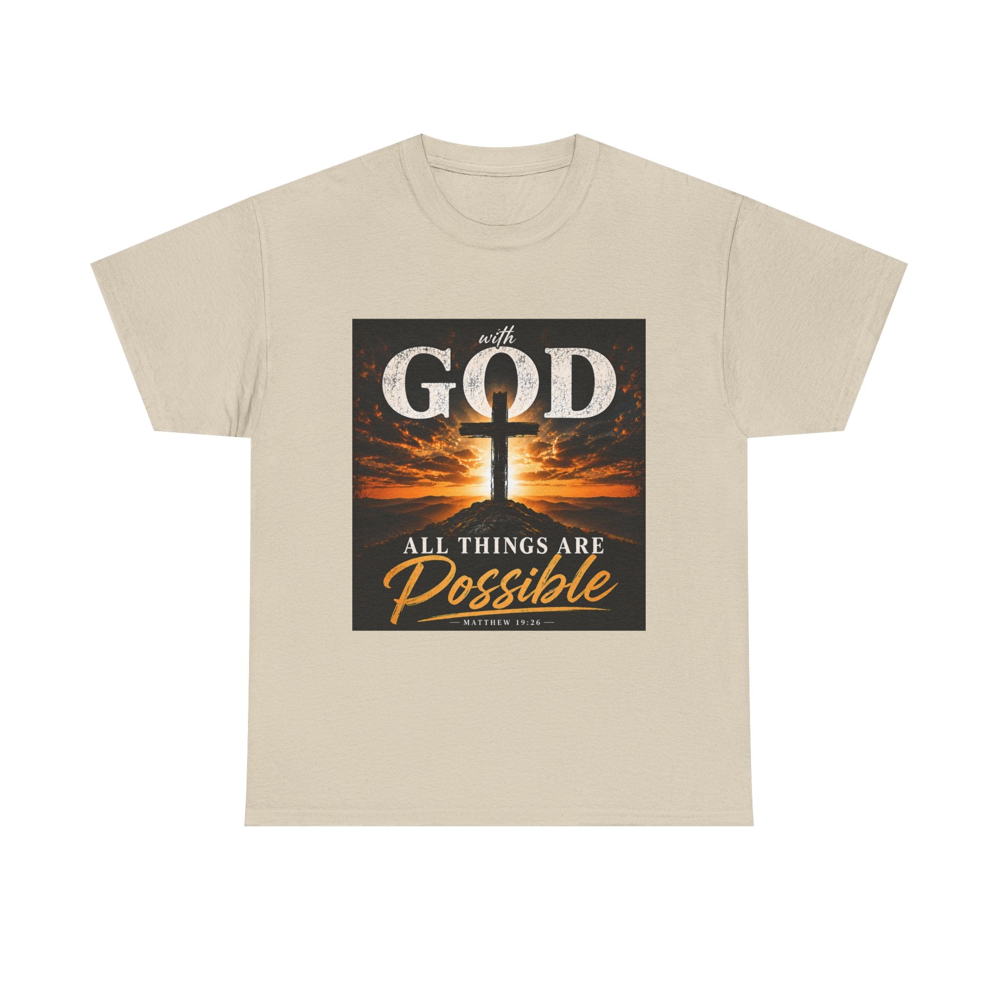 Faith Graphic Tee — "With God All Things Are Possible" Christian T-Shirt