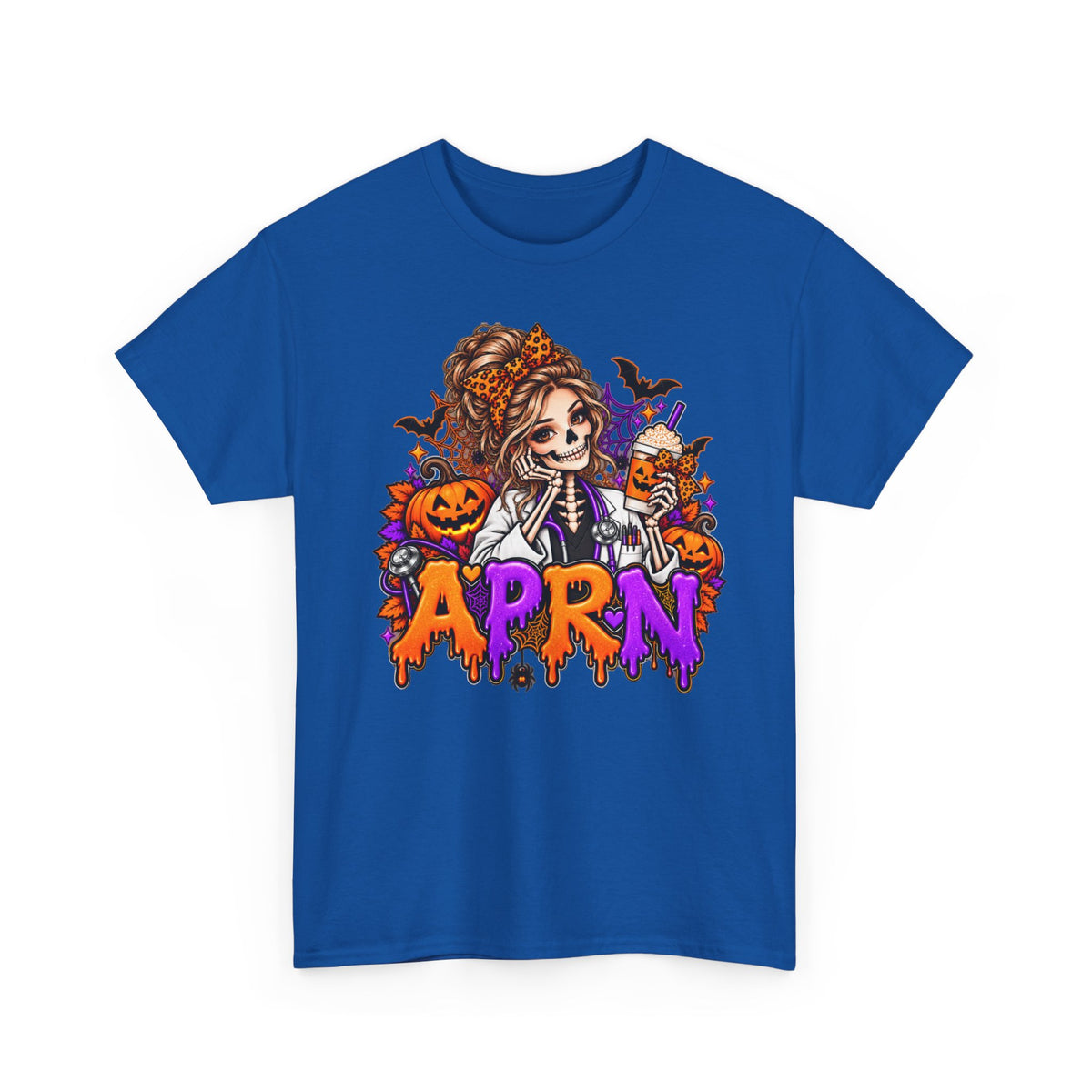 APRN Halloween Nurse Tee — Cute Spooky Pumpkin Skeleton Medical Shirt