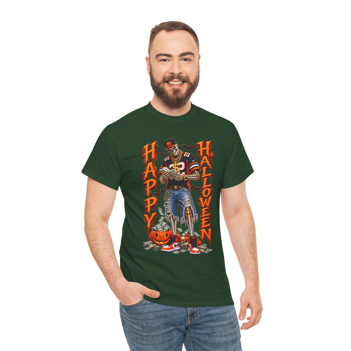 Halloween Skeleton Tee - "Happy Halloween"