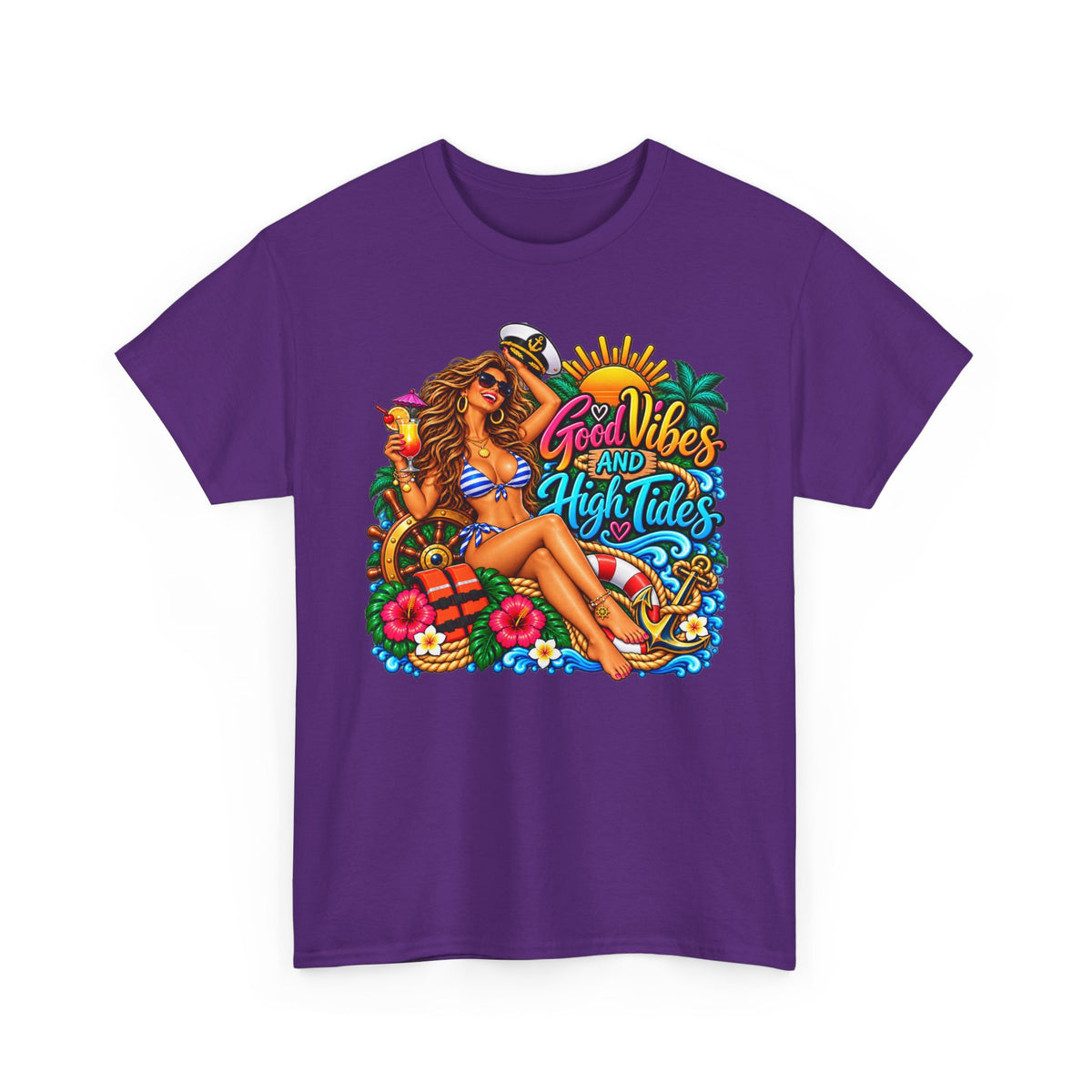Good Vibes and High Tides Beach T-Shirt