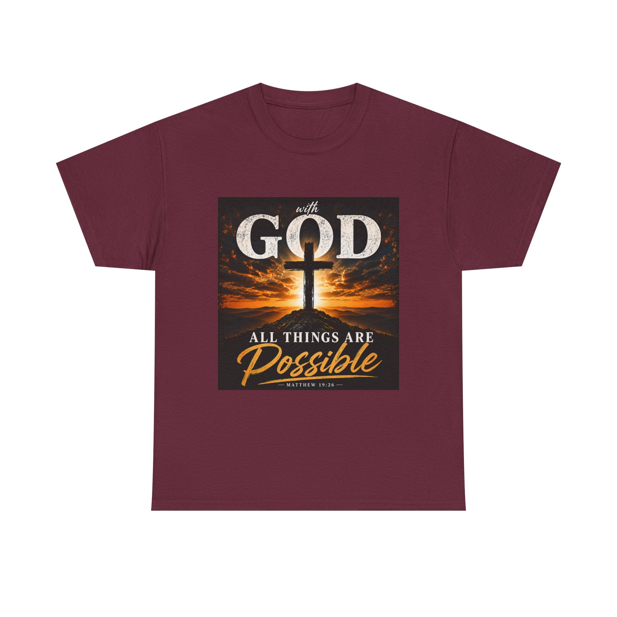 Faith Graphic Tee — "With God All Things Are Possible" Christian T-Shirt