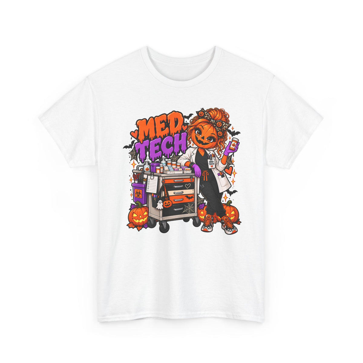 Med Tech Halloween T-Shirt — Cute Medical Technician Pumpkin Nurse Tee