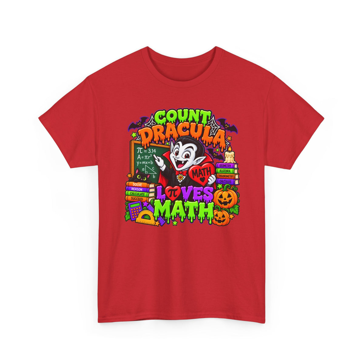 Count Dracula Loves Math T-Shirt – Halloween Teacher / Math Lover Tee