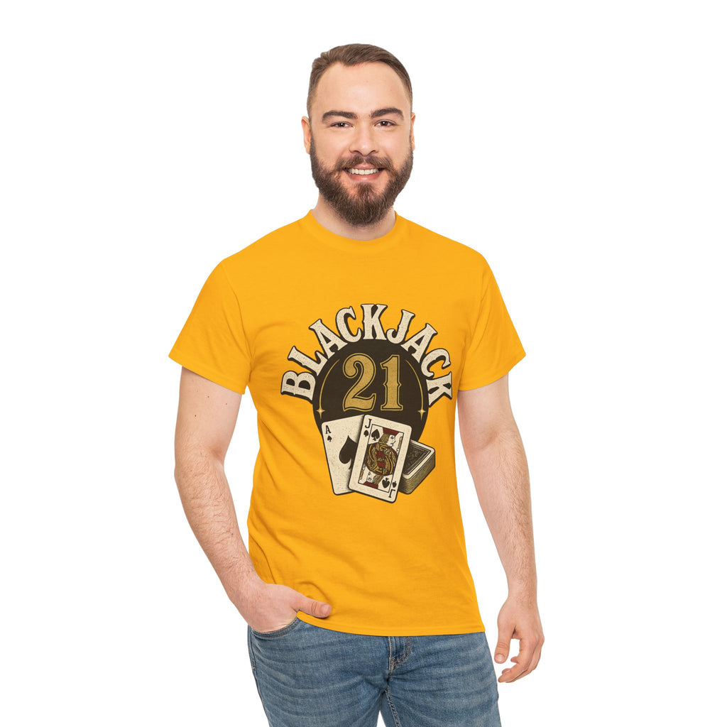 Blackjack 21 Graphic Tee — Casino Playing Cards Shirt