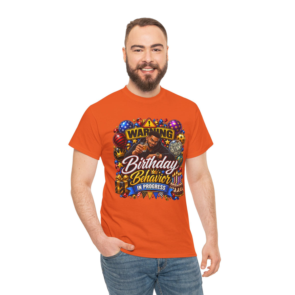 Birthday Behavior Tee — "Warning: Birthday Behavior in Progress" Party T‑Shirt