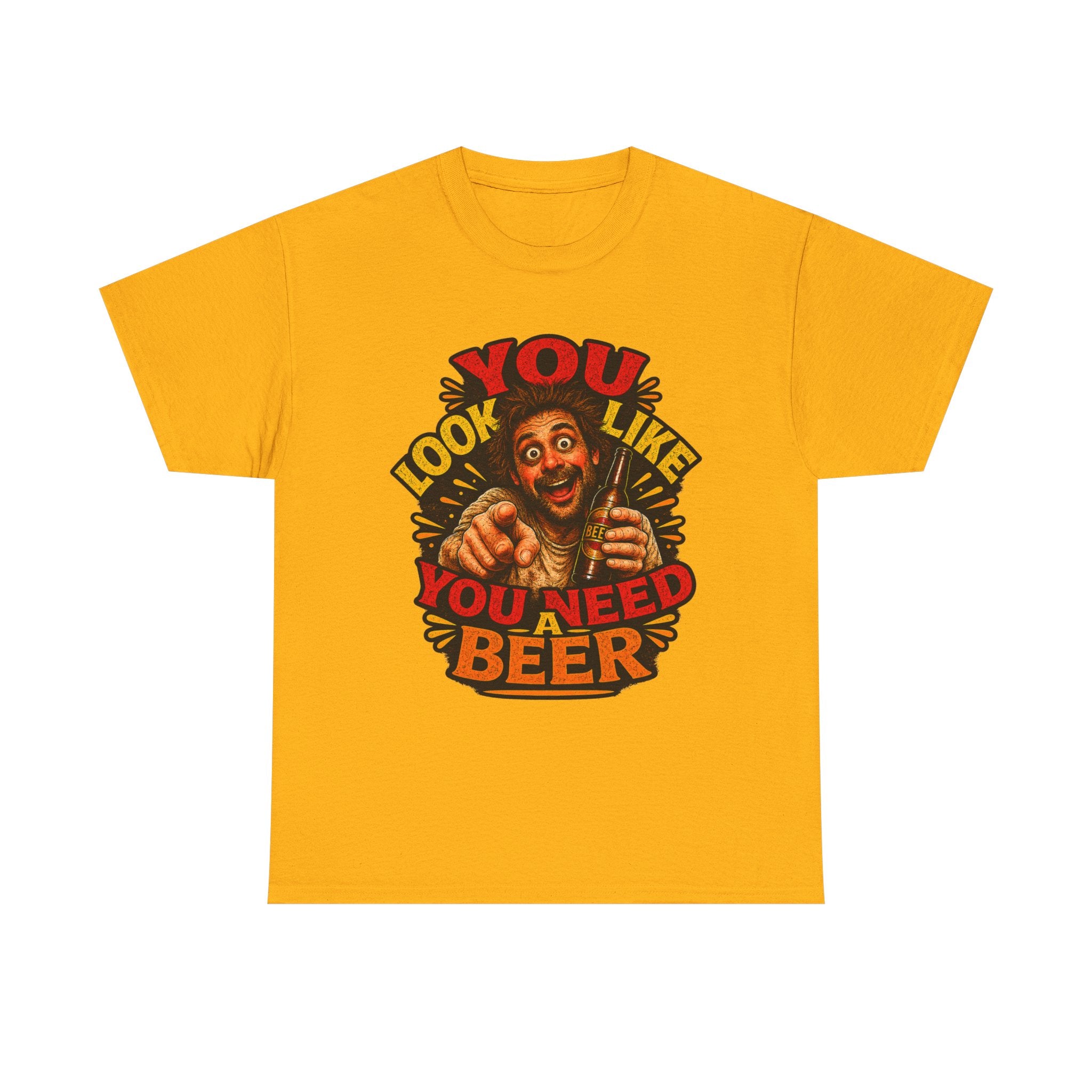 Beer Graphic Tee – “You Look Like You Need Beer” Vintage Party T-Shirt
