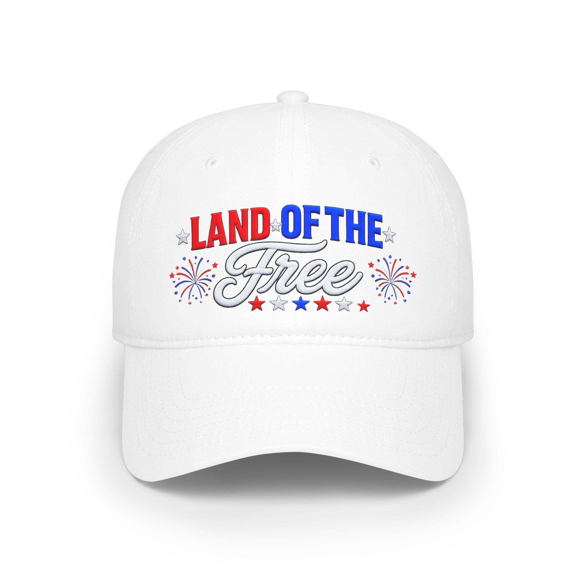 Land of the Free Baseball Cap — Patriotic 4th of July Red Hat