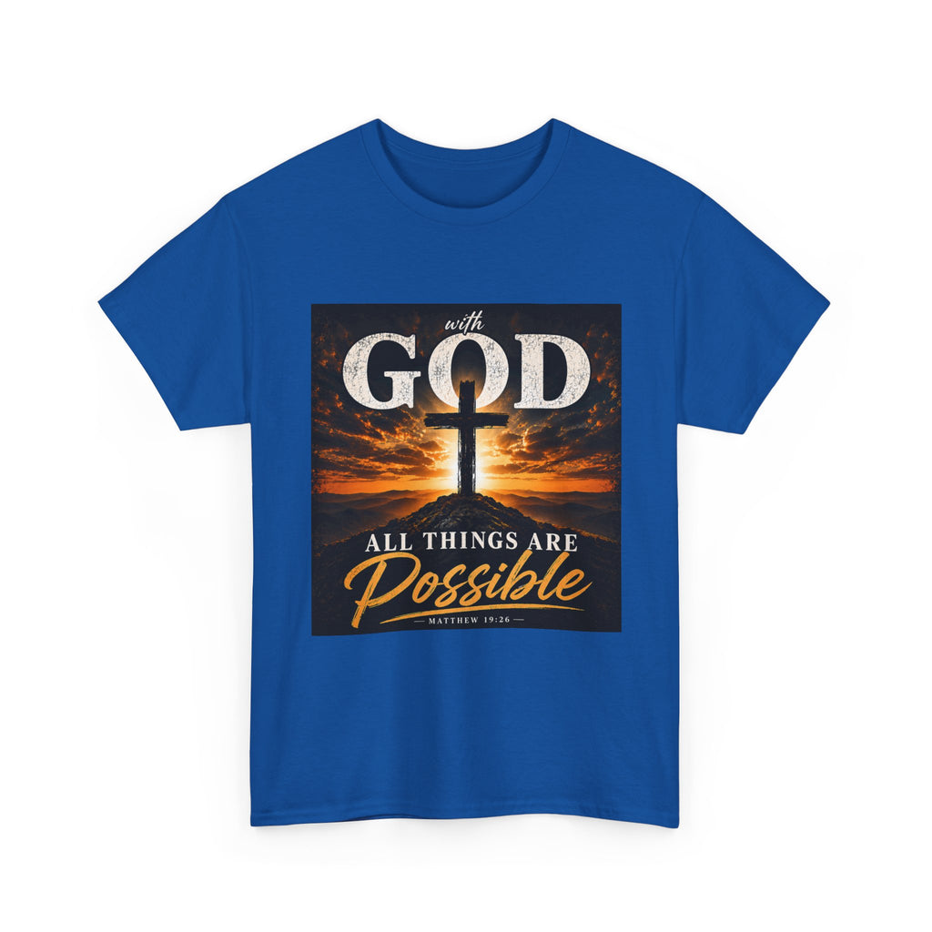 Faith Graphic Tee — "With God All Things Are Possible" Christian T-Shirt