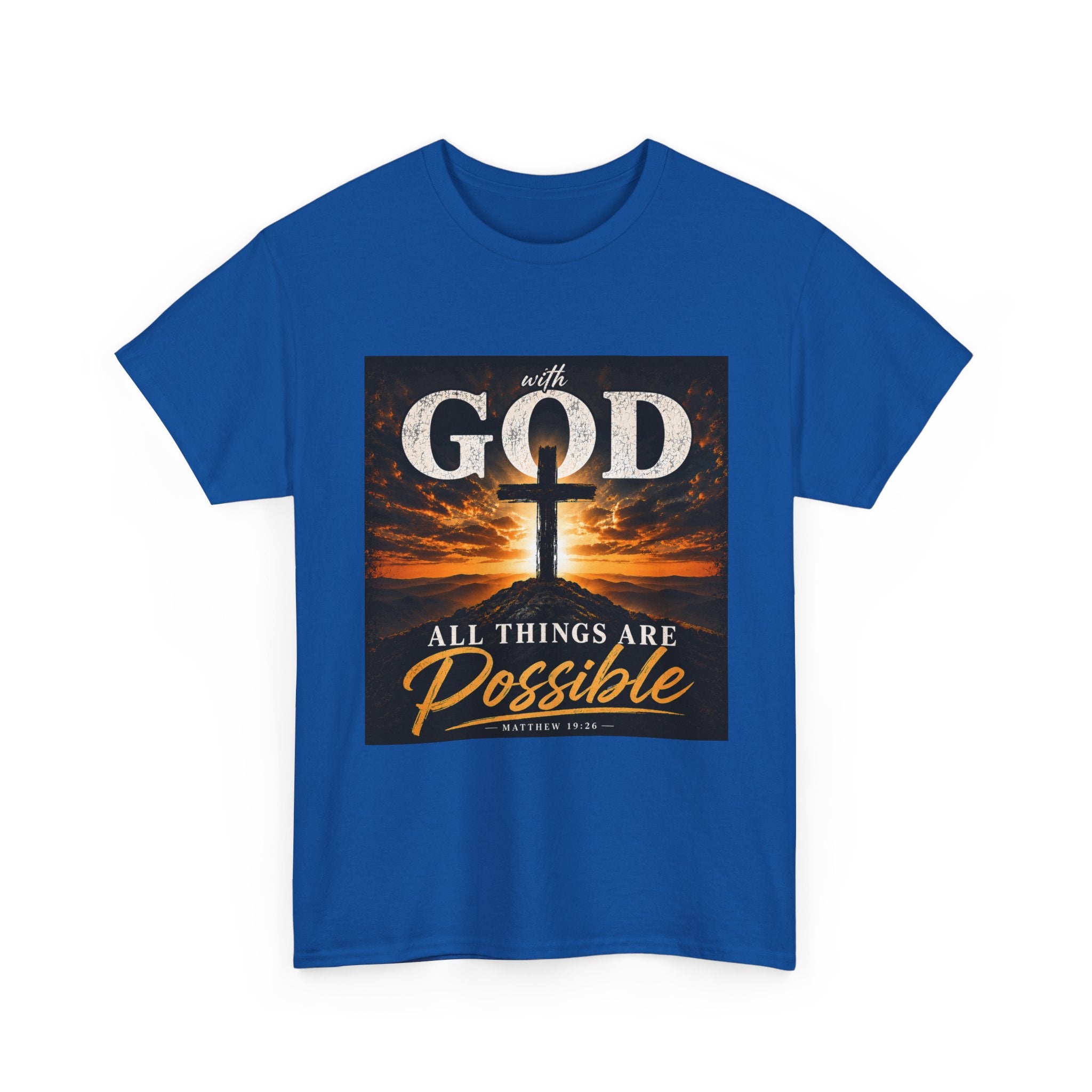 Faith Graphic Tee — "With God All Things Are Possible" Christian T-Shirt