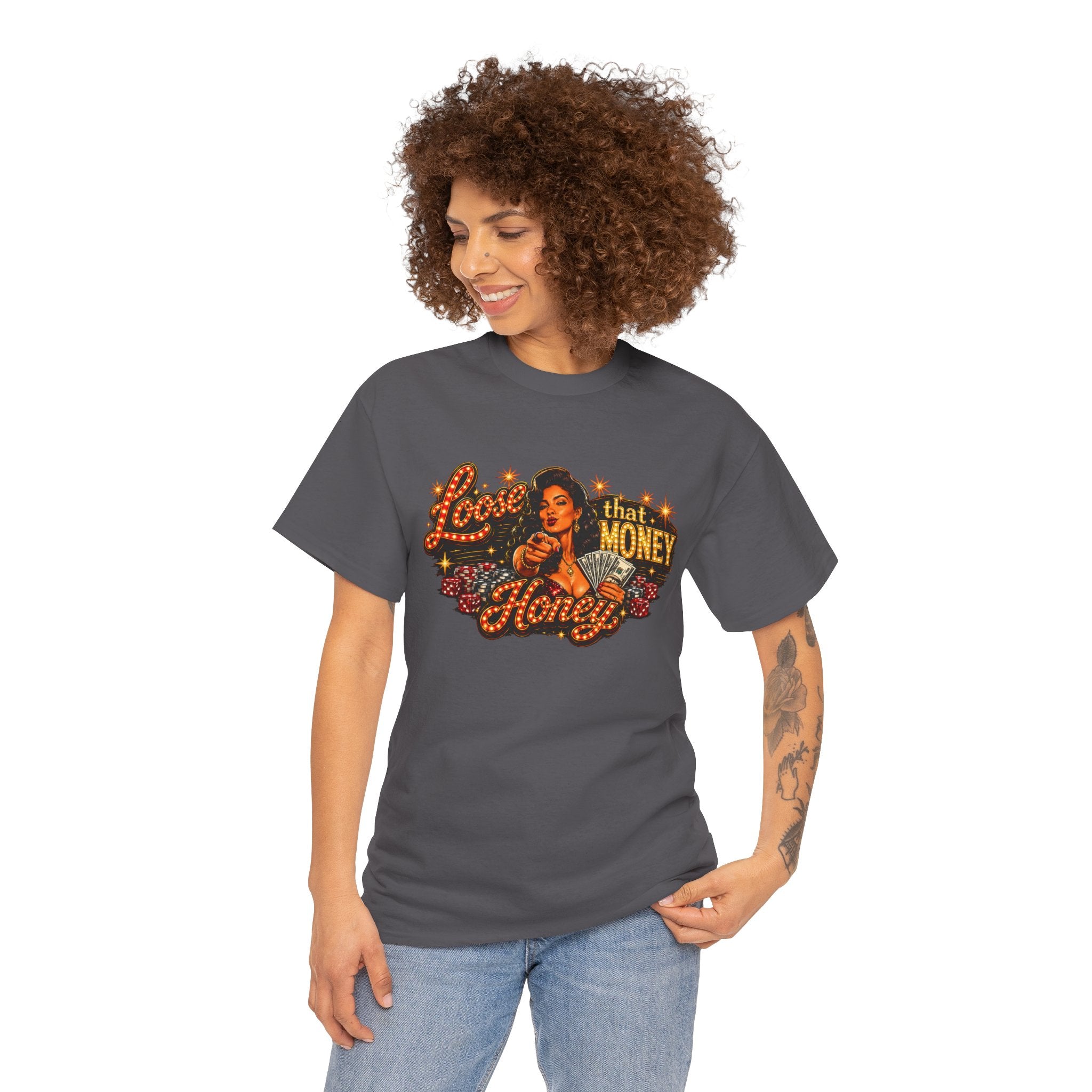 T-Shirt — "Loose That Money Honey" Retro Pinup Graphic Tee