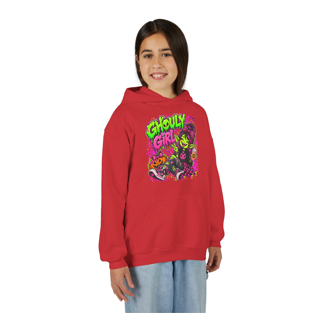 Ghoulie Girl Youth Hoodie — Cute Spooky Halloween Sweatshirt for Kids