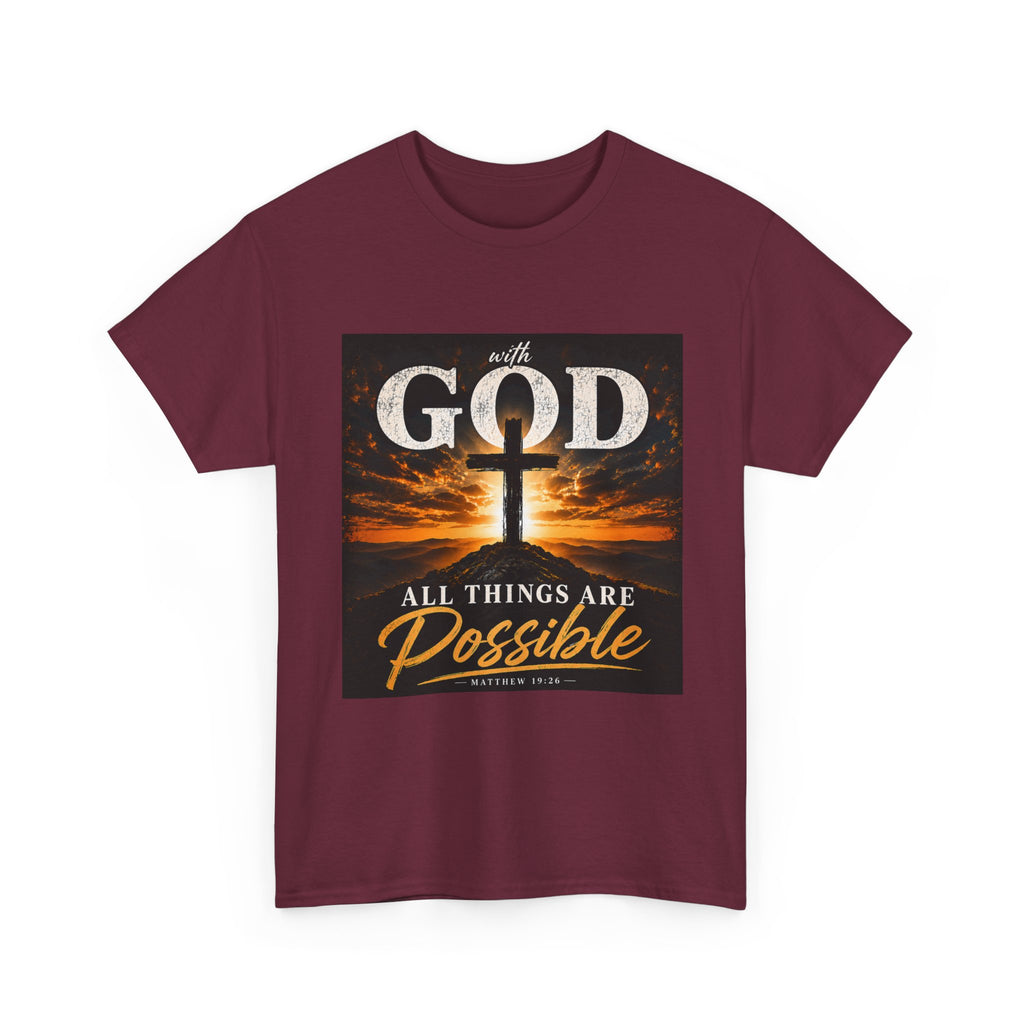 Faith Graphic Tee — "With God All Things Are Possible" Christian T-Shirt