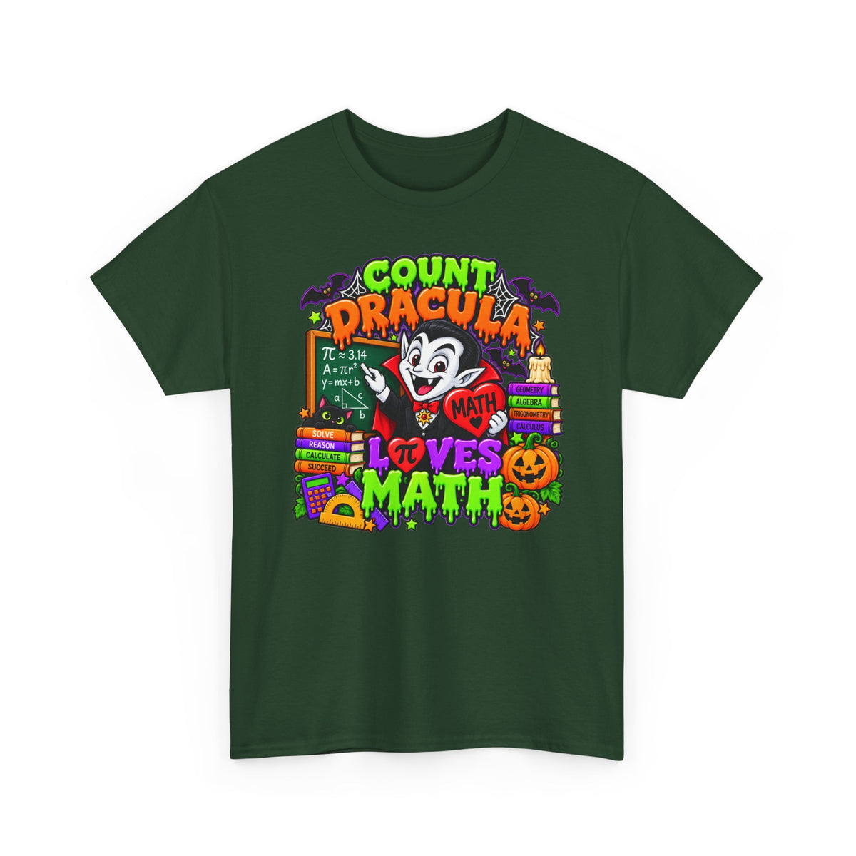 Count Dracula Loves Math T-Shirt – Halloween Teacher / Math Lover Tee