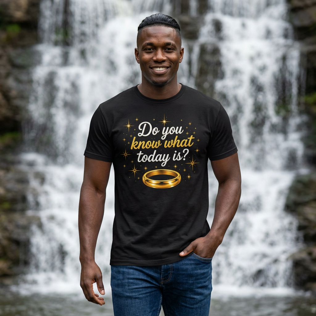 T-Shirt — "Do You Know What Today Is?" Golden Ring Graphic