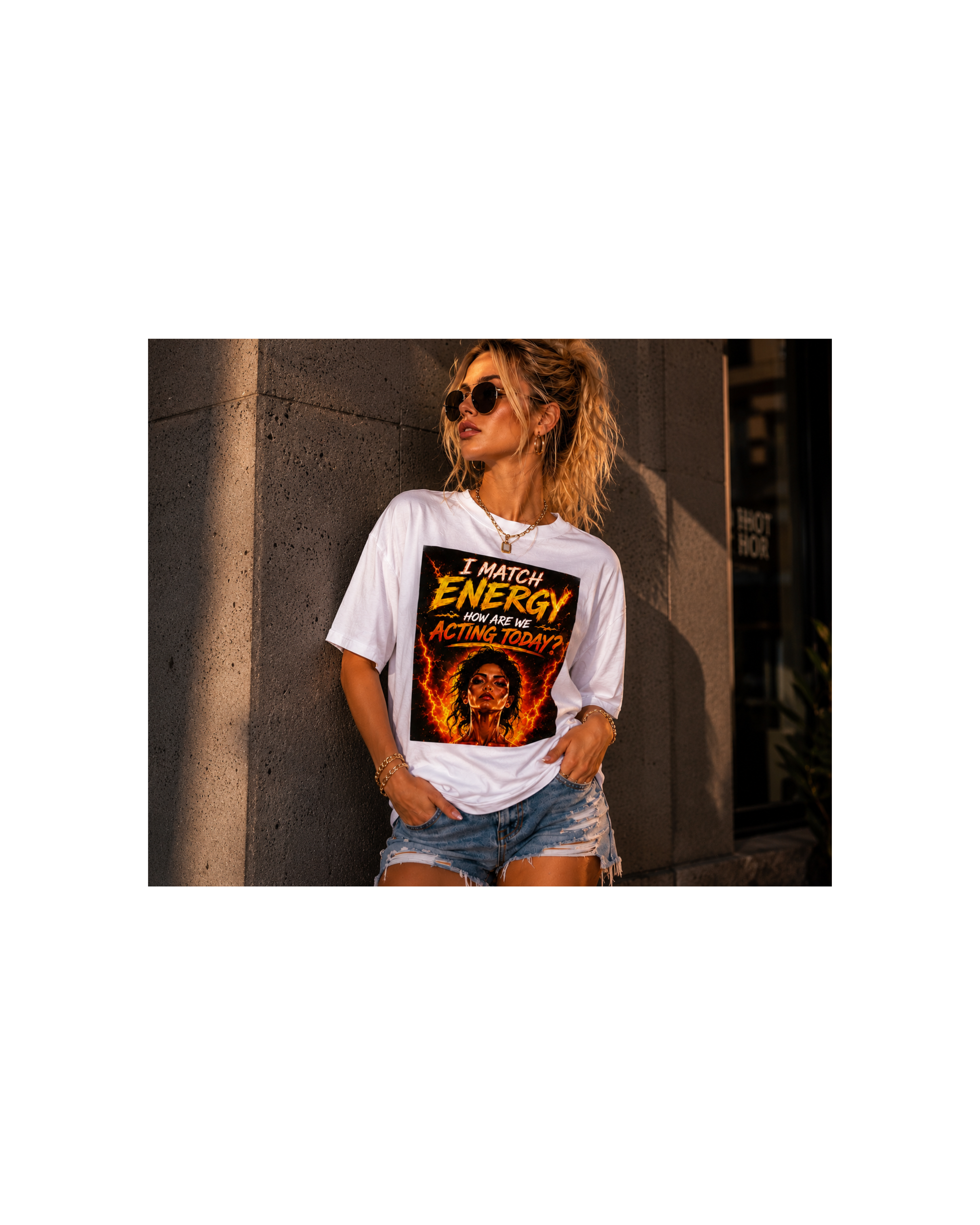 Match Energy Tee – 'I Match Energy, How Are We Acting Today?' Graphic T-Shirt