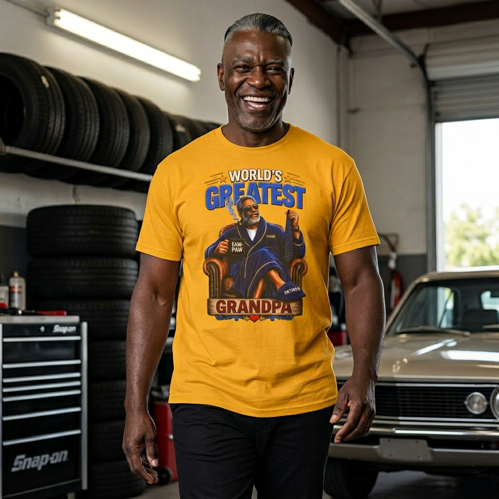 World's Greatest Grandpa T-Shirt – Retro Illustrated Father's Day Gift