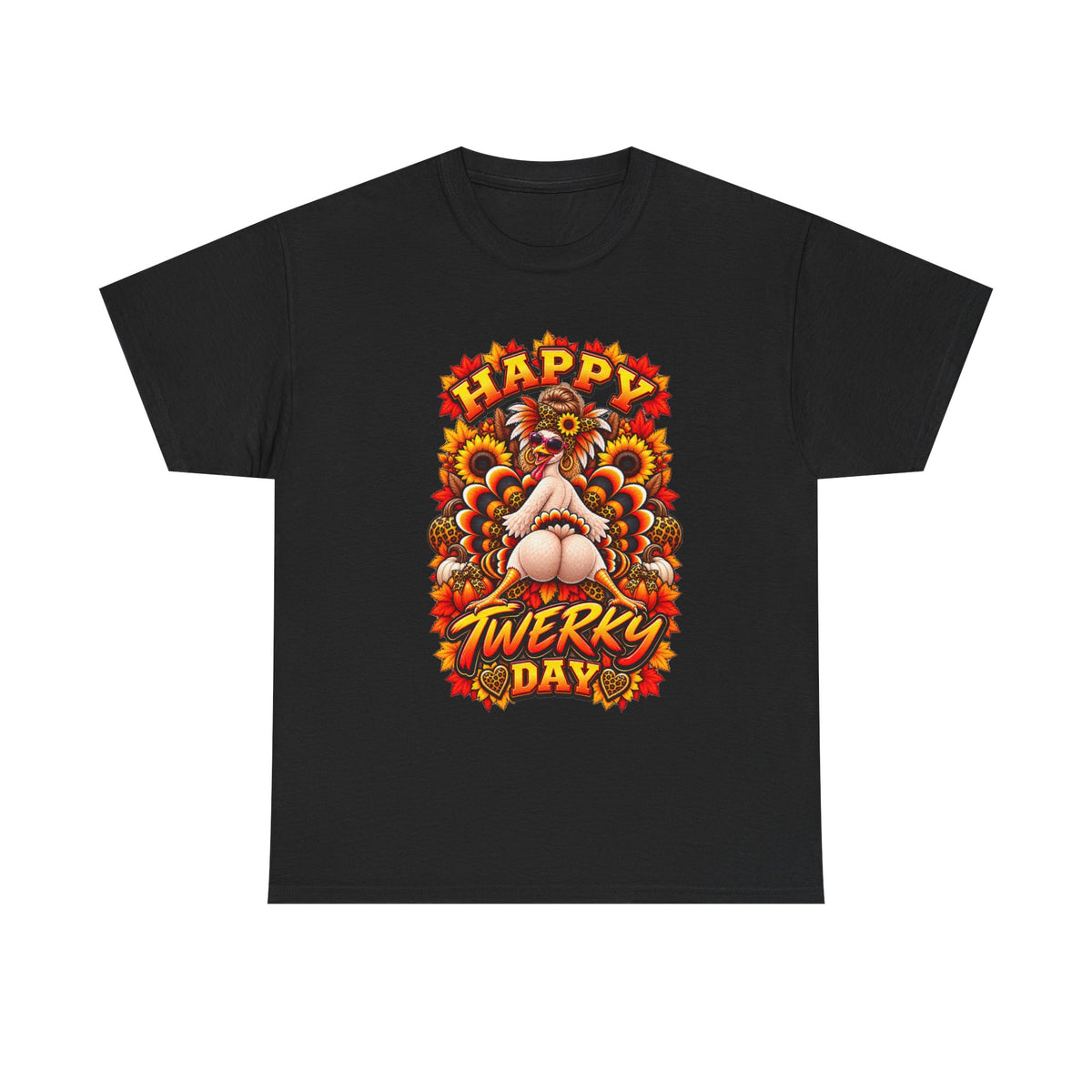 T-Shirt — "Happy Twerky Day" Retro Thanksgiving Graphic Tee