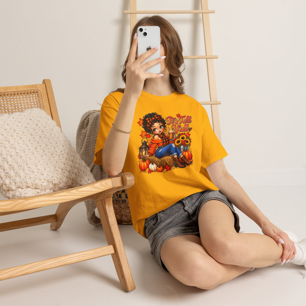 Fall Girl Tee — It’s Fall Y’all Pumpkin Harvest Graphic T-Shirt