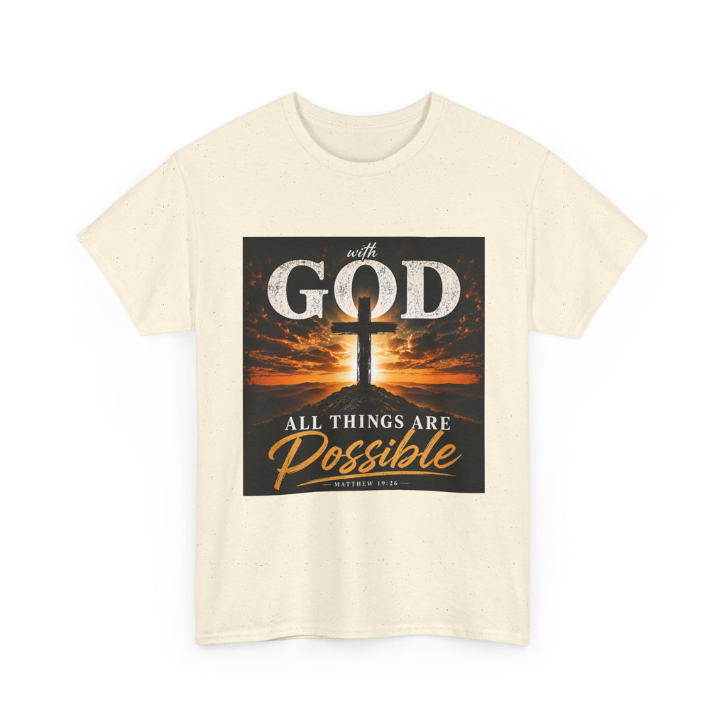 Faith Graphic Tee — "With God All Things Are Possible" Christian T-Shirt