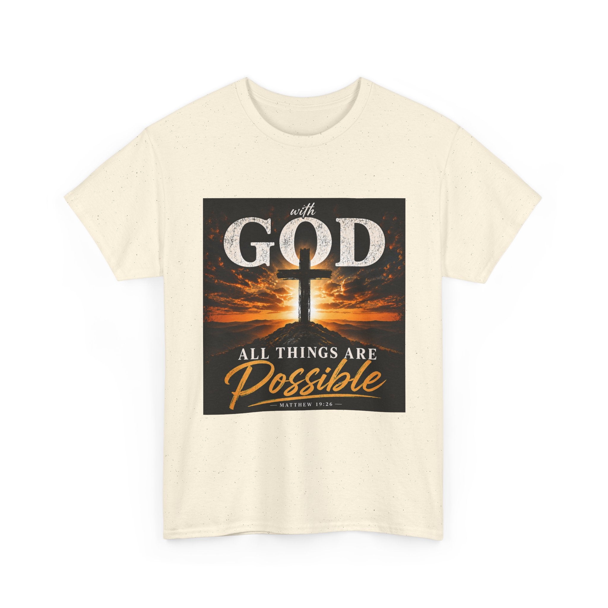 Faith Graphic Tee — "With God All Things Are Possible" Christian T-Shirt