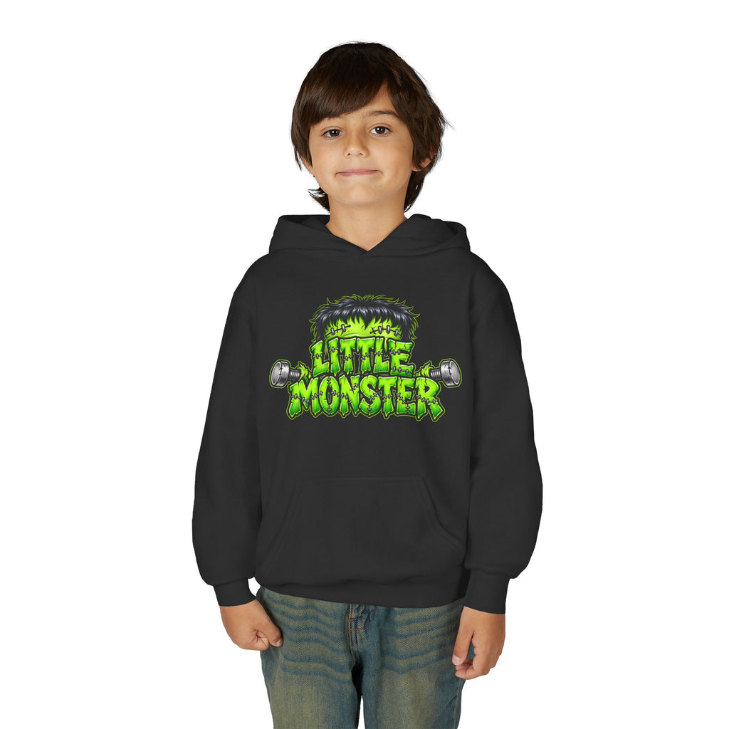 Youth Hoodie "Little Monster" Green Cartoon Kids Sweatshirt